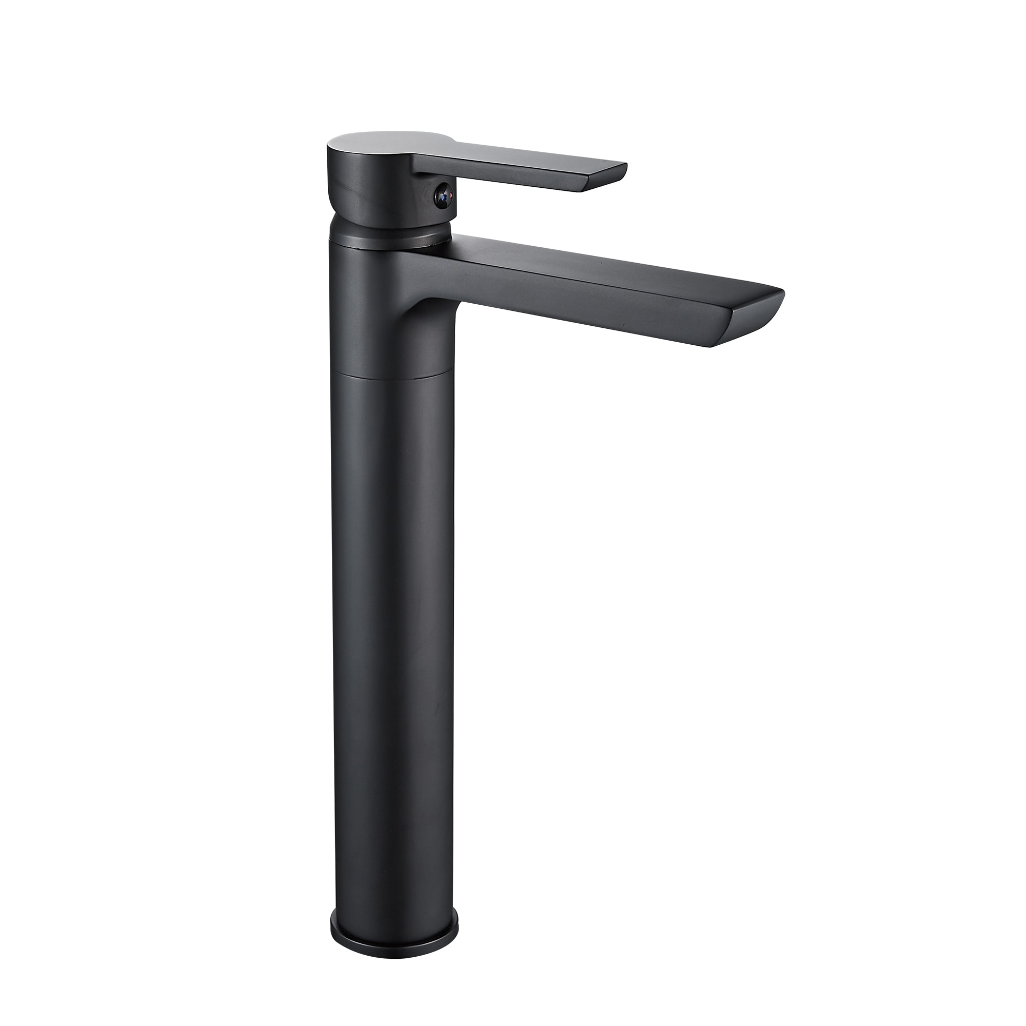 FORIOUS LL42030B-H Matte Black Vessel 1-handle Mid-arc Commercial/Residential Handle Bathroom Sink Faucet