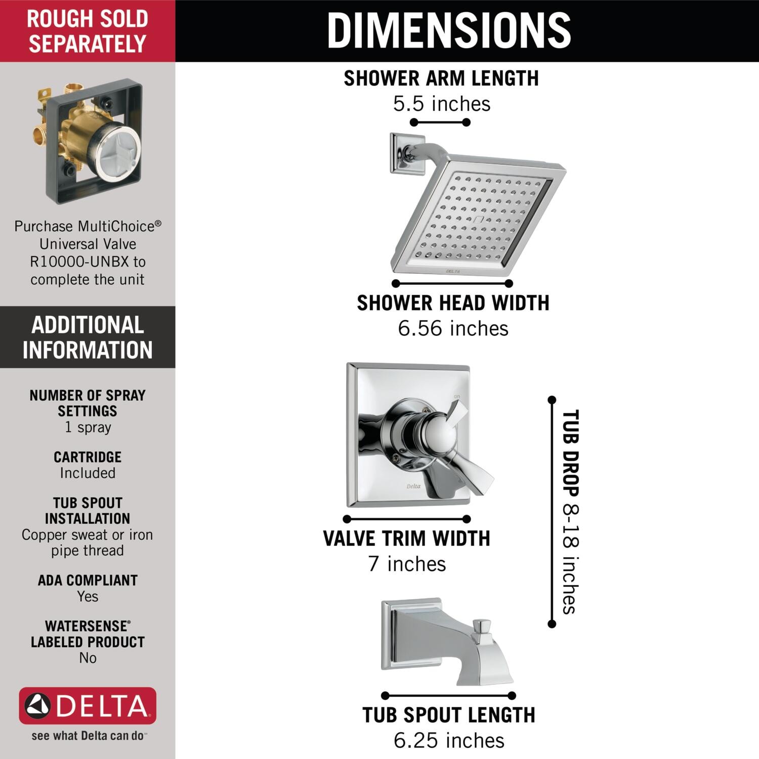 Delta T17451 Tub-Shower-Faucets - View #3
