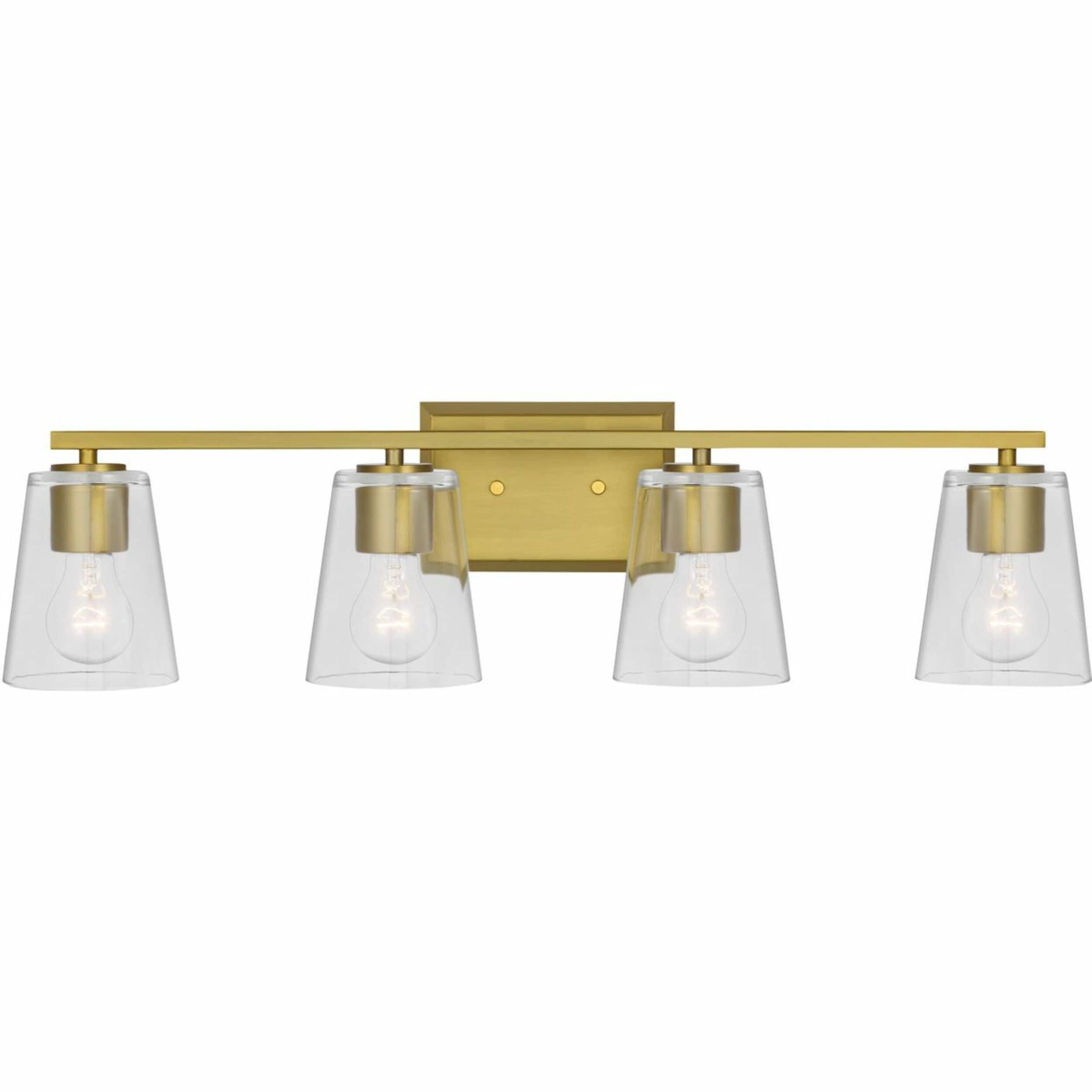 Progress Lighting P300460-191 Vertex 29-in 4 -Light Brushed Gold Modern/contemporary Vanity light