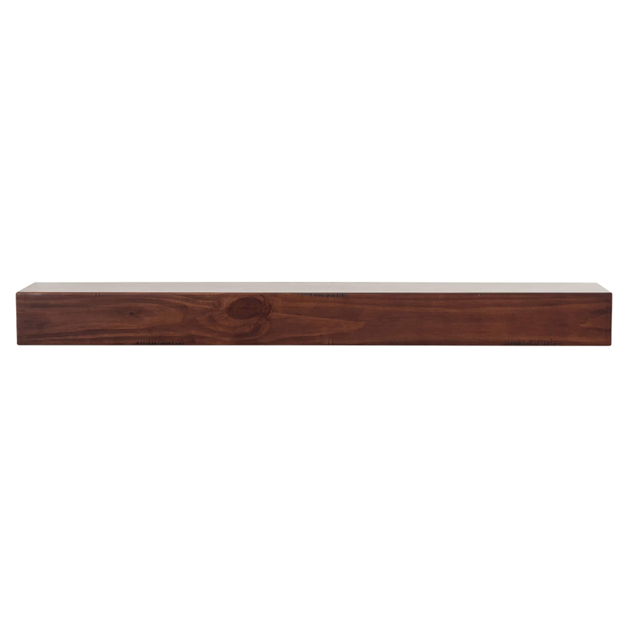Mantels Direct DAKOTA-60-BRNTSN 60-in W x 5.5-in H x 9-in D Dakota Burnt Sienna Pine Hollow Rustic Fireplace Mantel