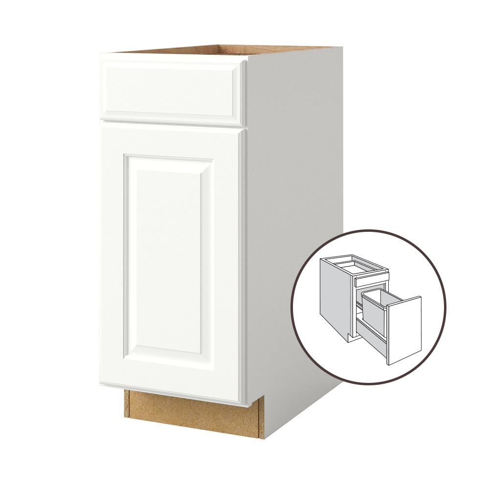 allen + roth 1574TS Tilson 15-in W x 34.5-in H x 24-in D Linen Pull-out wastebasket Base Fully assembled Cabinet (Raised Panel Square)