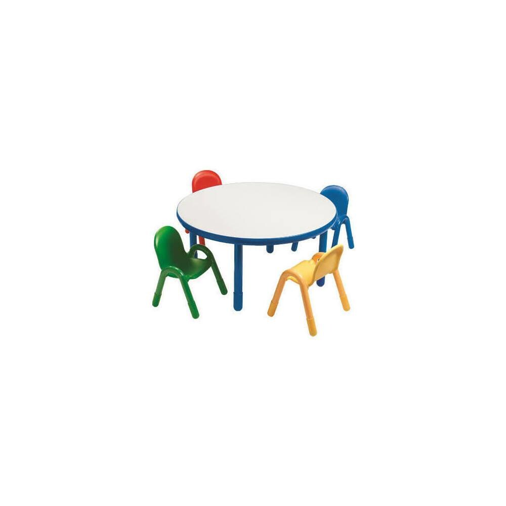 Angeles ANGL2399  AB74920PB1 36 in. dia. Round Preschool Table with 20 in. Legs and 4-11 in. Chairs, Royal Blue