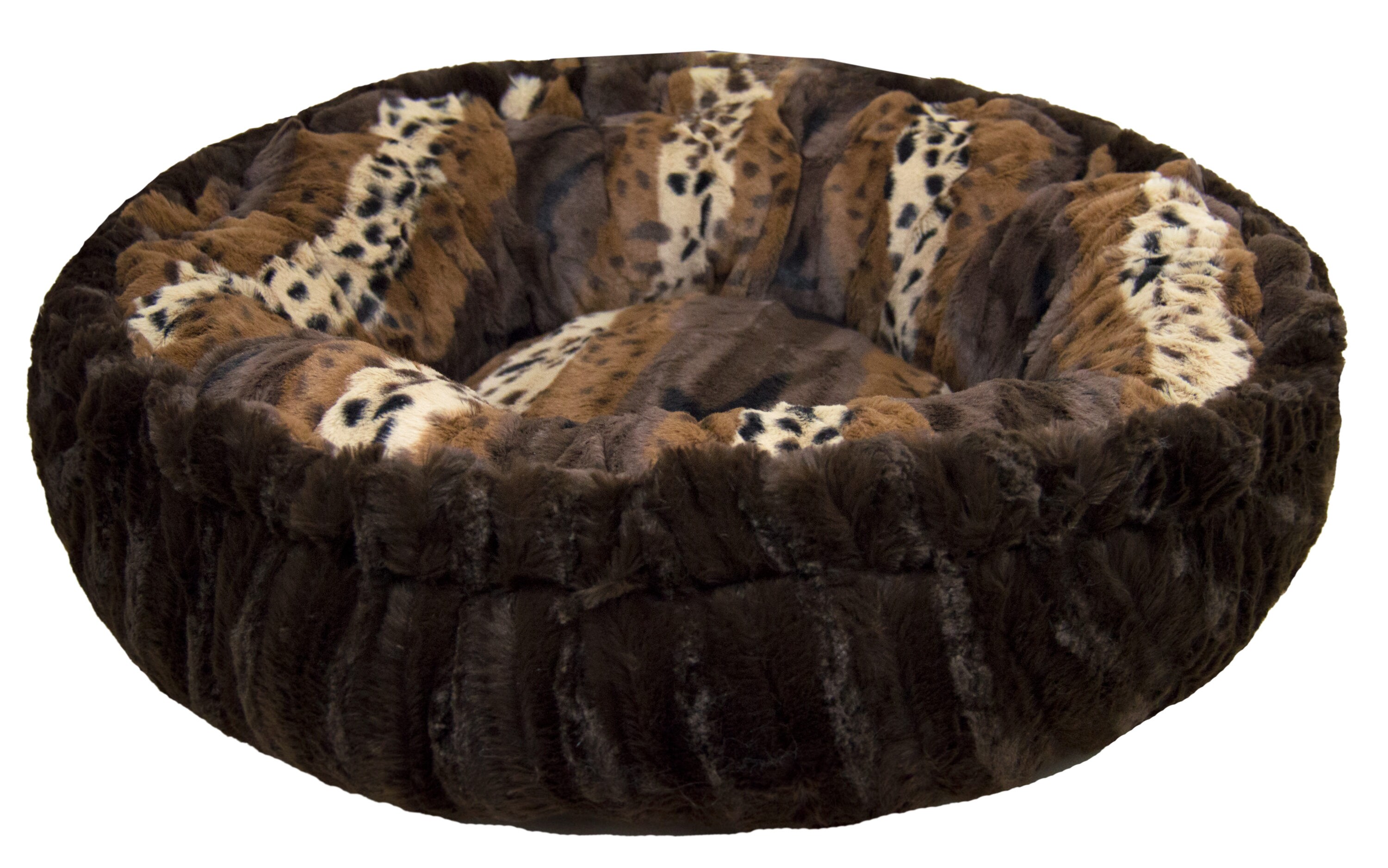 Bessie and Barnie BAGLTEZ-WKGB-SM Round Brown Polyester Pillow Dog/Cat Bed ( Small )