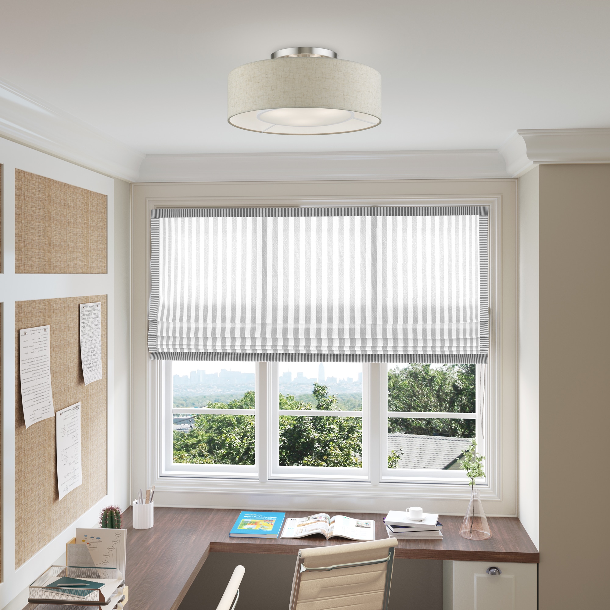 Livex Lighting Ellsworth 1-Light Brushed Nickel Semi mount