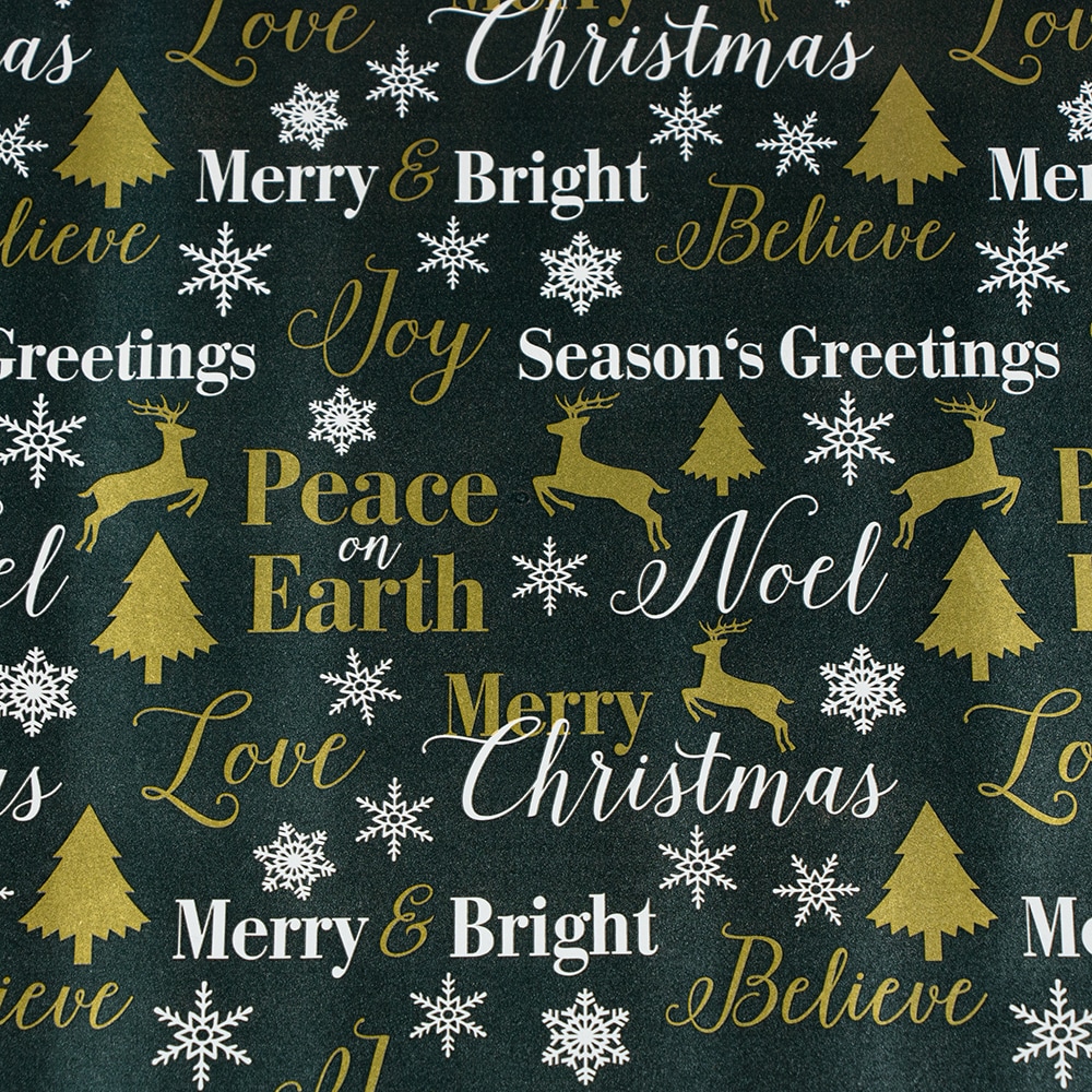 JAM Paper® Christmas Design Wrapping Paper- 100 Sq Ft - Holographic Merry  Christmas Set - 4/Pack