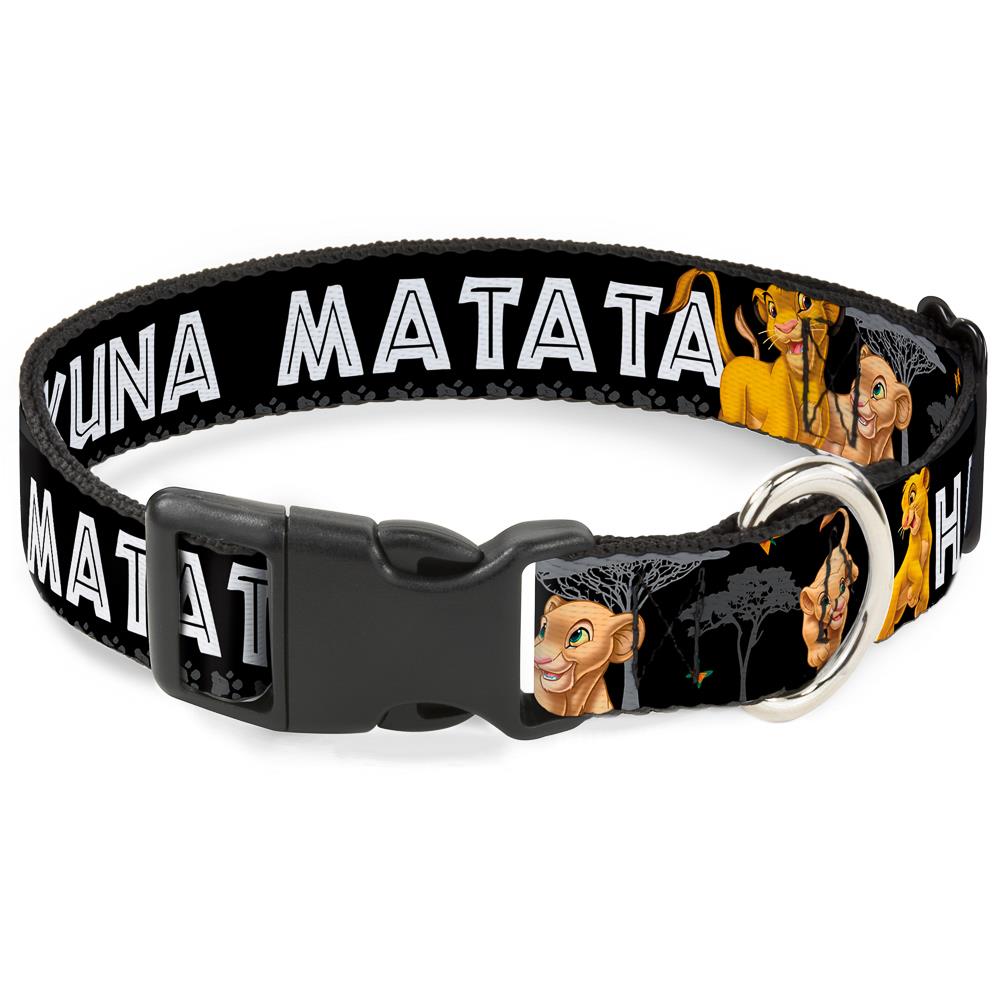 Buckle-Down CPC-WDY046-L Lion King Simba and Nala HAKUNA MATATA Black Dog Collar, Intermediate (41- 70-lb)