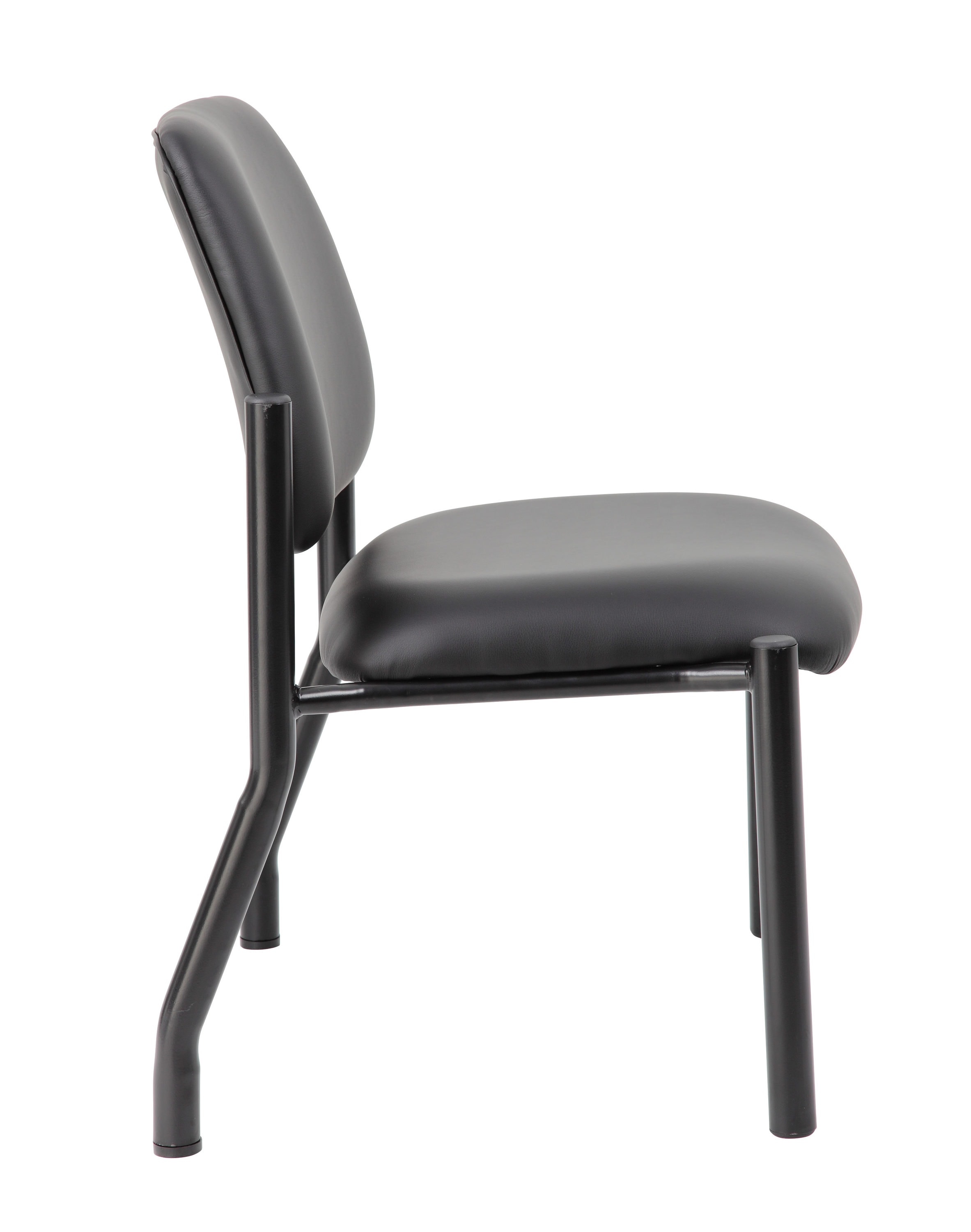 Sleek 400lb Capacity Armless Guest Chair in Antimicrobial Black Vinyl