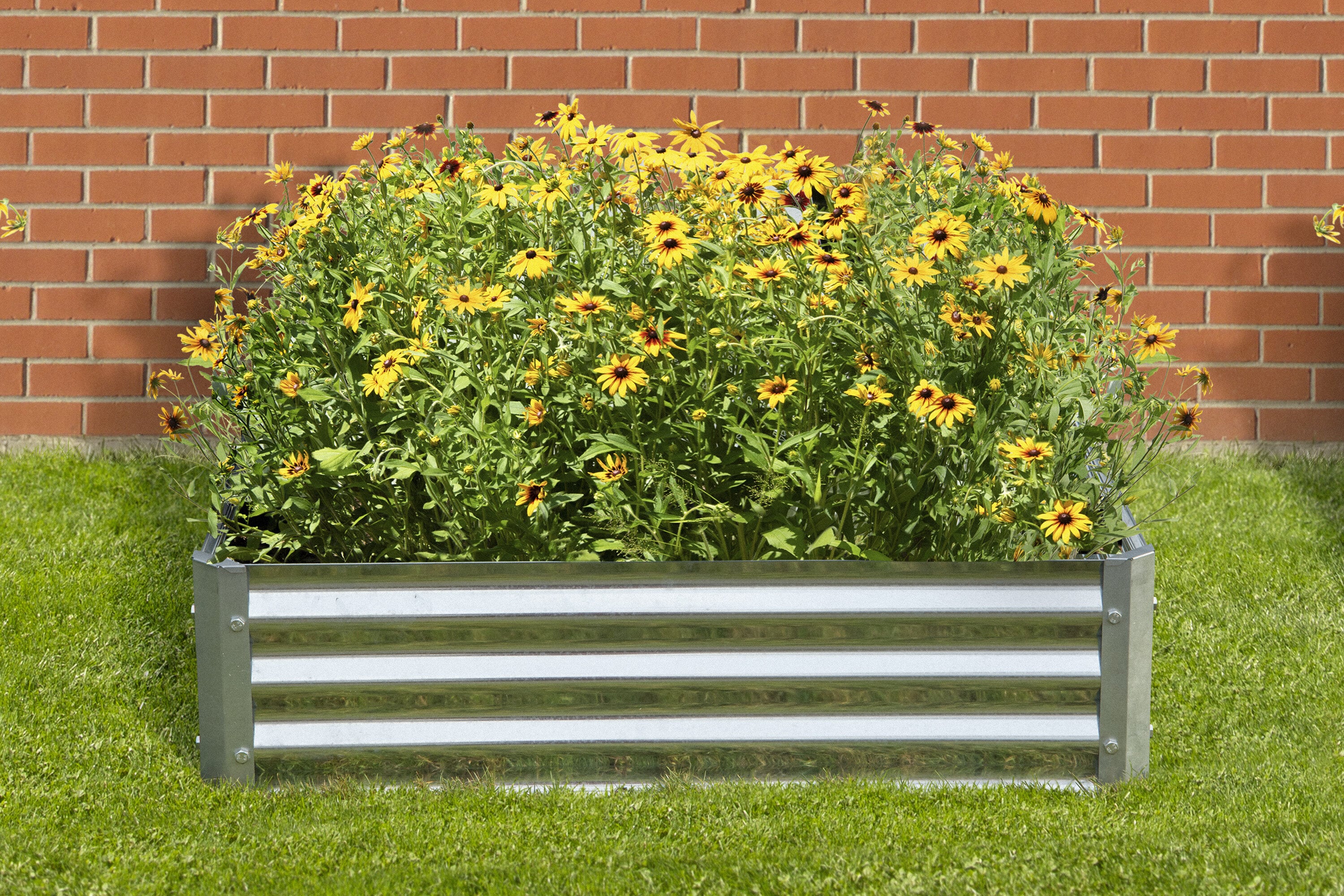 Arrow RBG404011 11-cu ft 40-in W x 40-in L x 10.8-in H Galvanized Galvanized Metal Raised Garden Bed