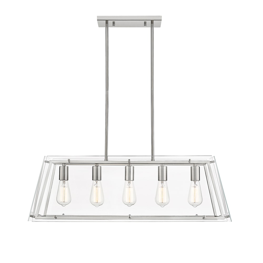 OVE Decors Evan 5-Light Brushed Nickel Modern/Contemporary Clear Glass ...