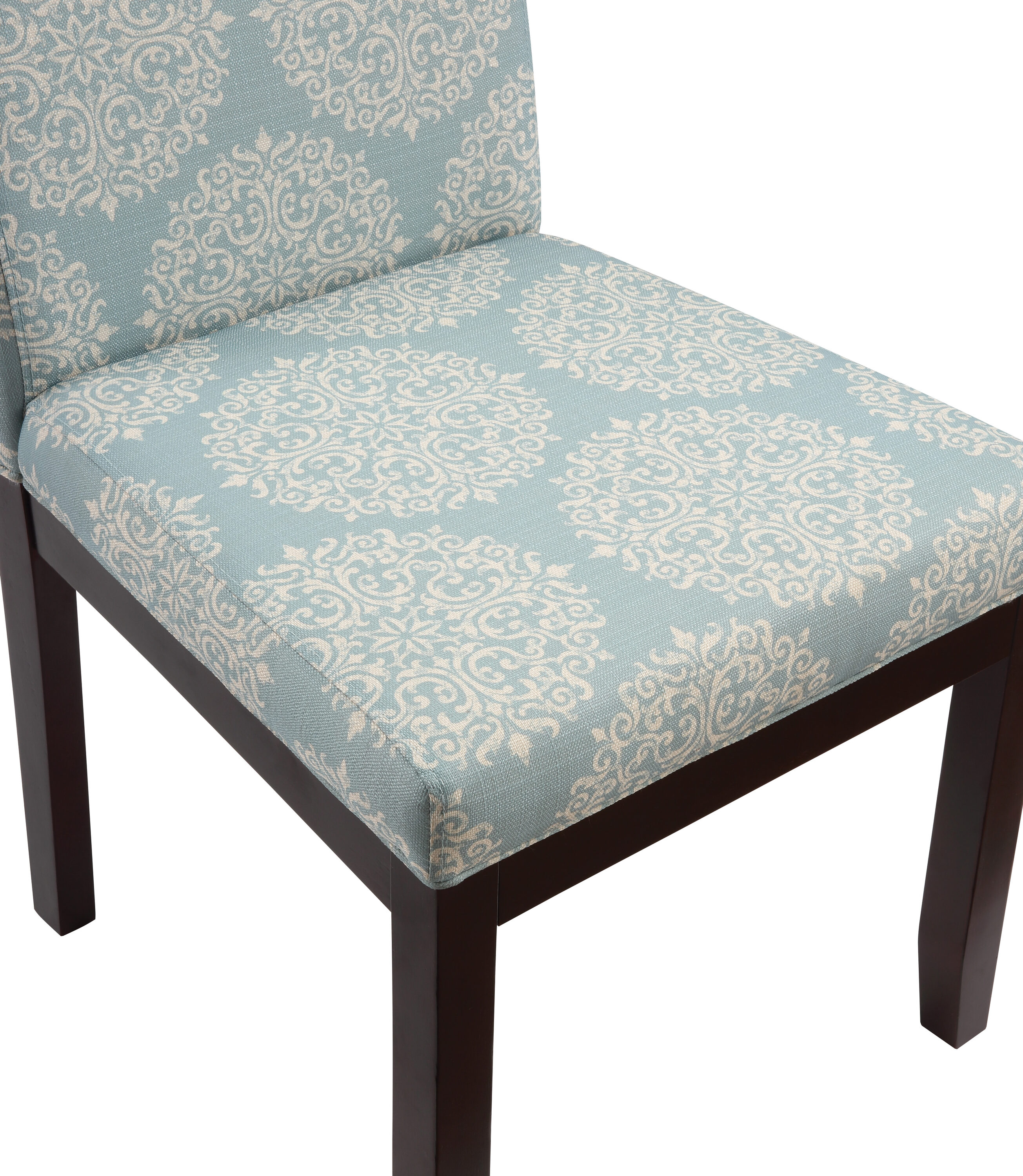 High Gabrielle Sky Linen and Wood Upholstered Parsons Side Chair