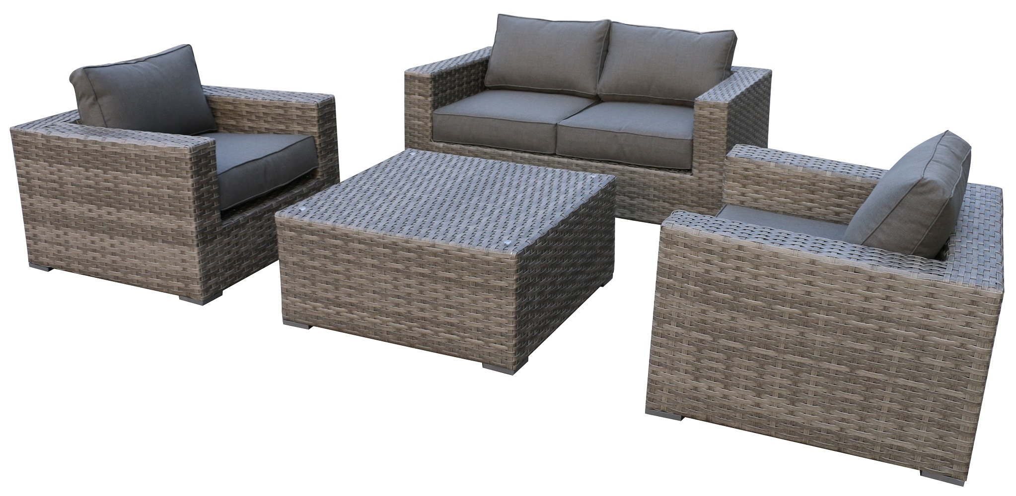 toewijzing Met name Pessimist Teva Furniture Bali 4-Piece Wicker Patio Conversation Set with Gray  Sunbrella Cushions in the Patio Conversation Sets department at Lowes.com