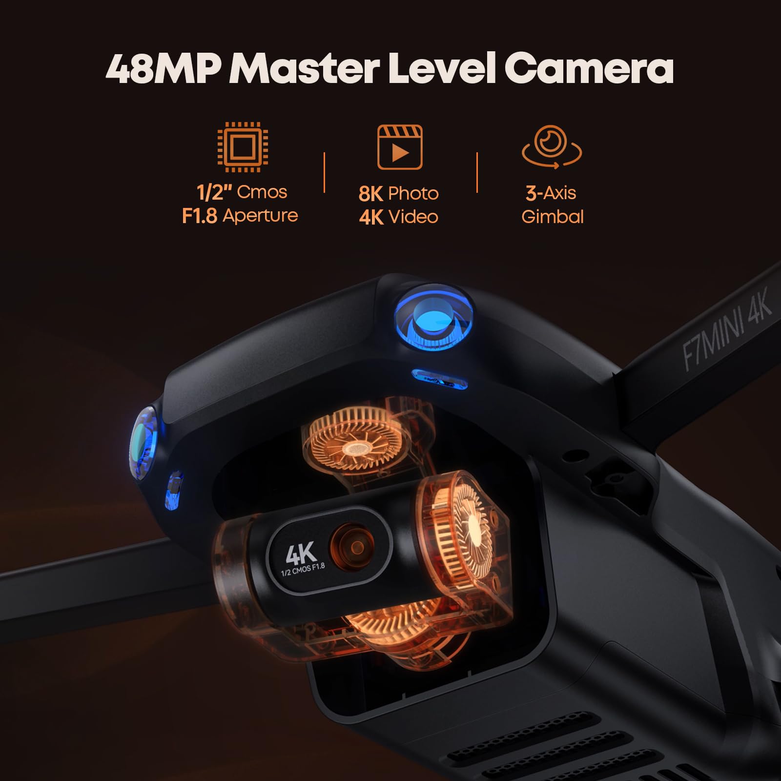 Phyfalip F7MINI 4K Video 8K Photo Drones with Camera for Adults 3 Axis ...