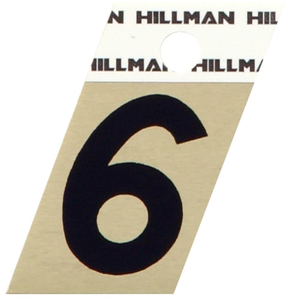 Hillman 840486 1-1/2-in Reflective Black Number 6