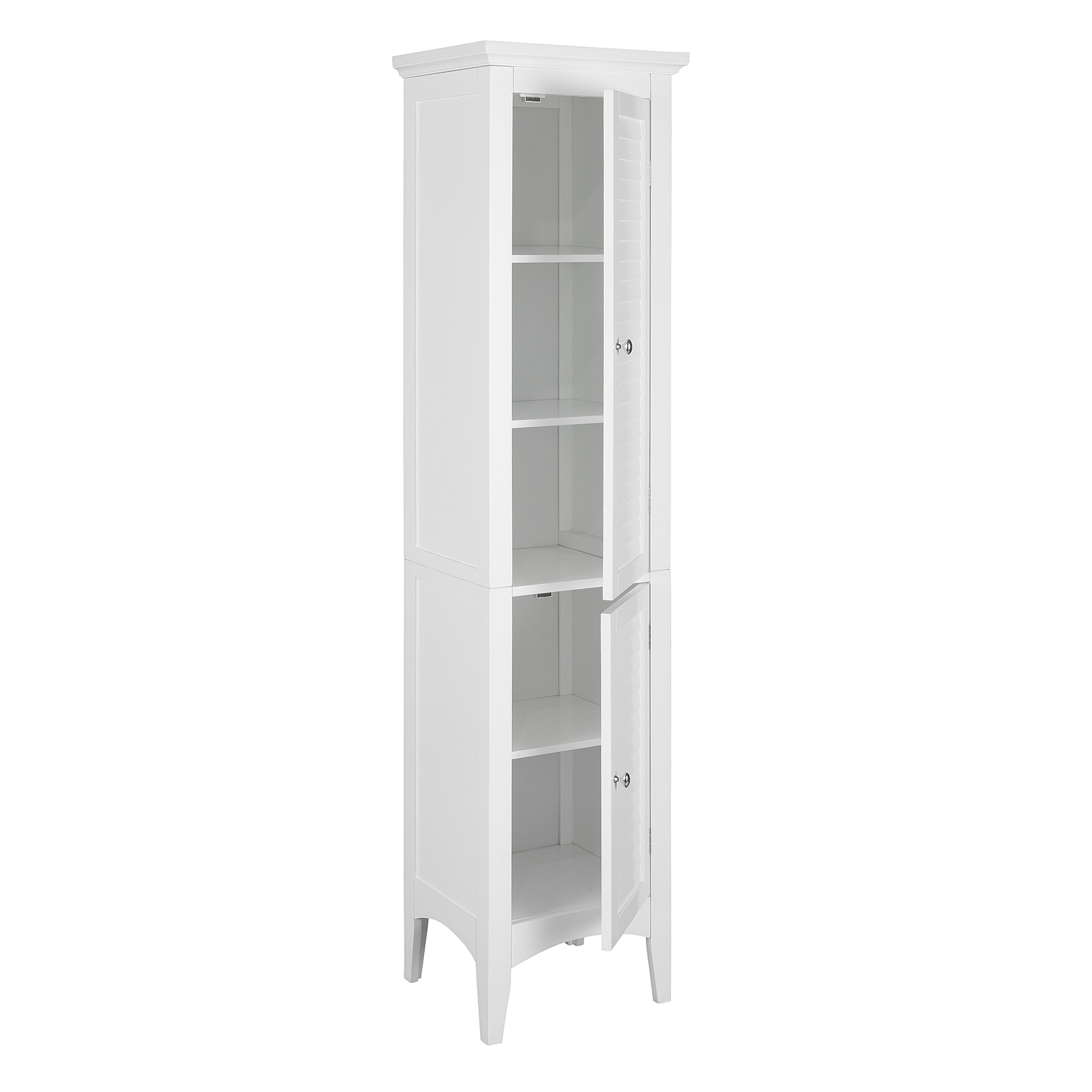 Somerset Home Linen Cabinet Narrow Freestanding Storage (White)