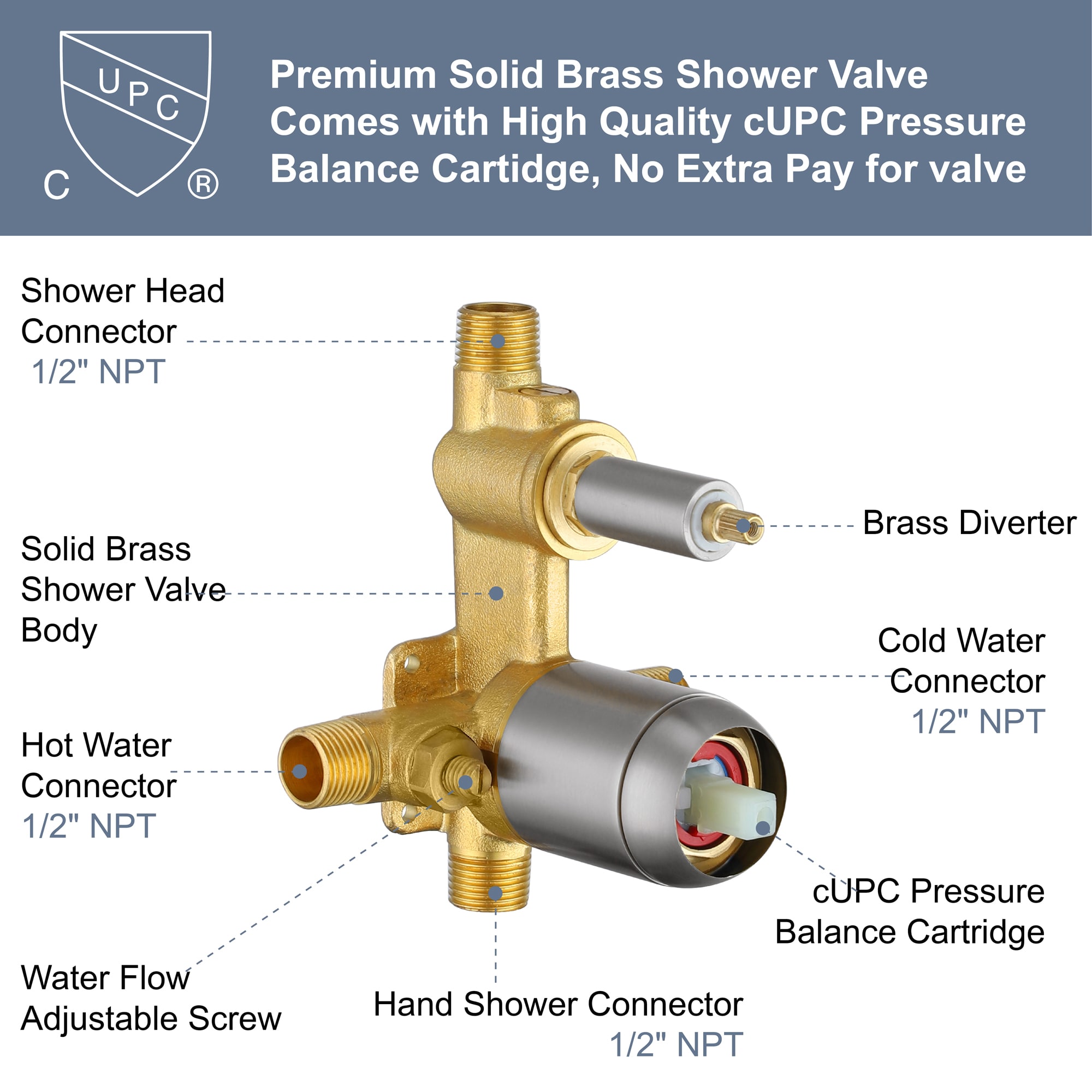 AAZJ NBC-CM70528 Showerhead-Bar-Panels - View #11
