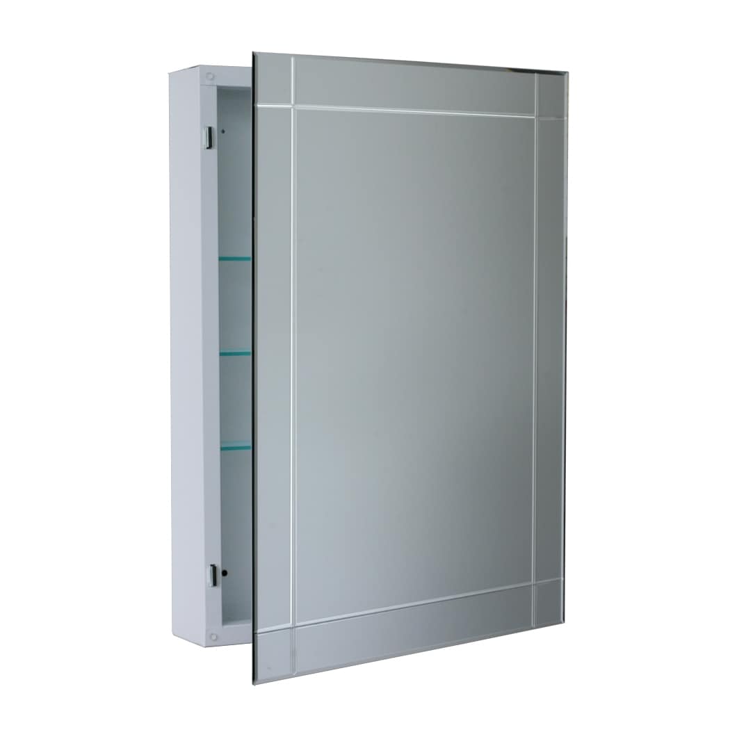 Allen Roth 22 25 In X 30 Surface Mount White Mirrored Medicine Cabinet At Lowes Com