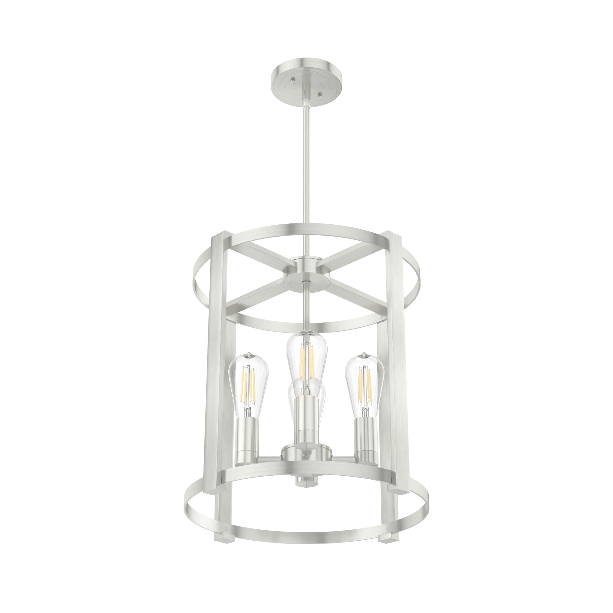 Hunter Astwood 4-Light Brushed Nickel Modern/Contemporary LED Dry Rated ...