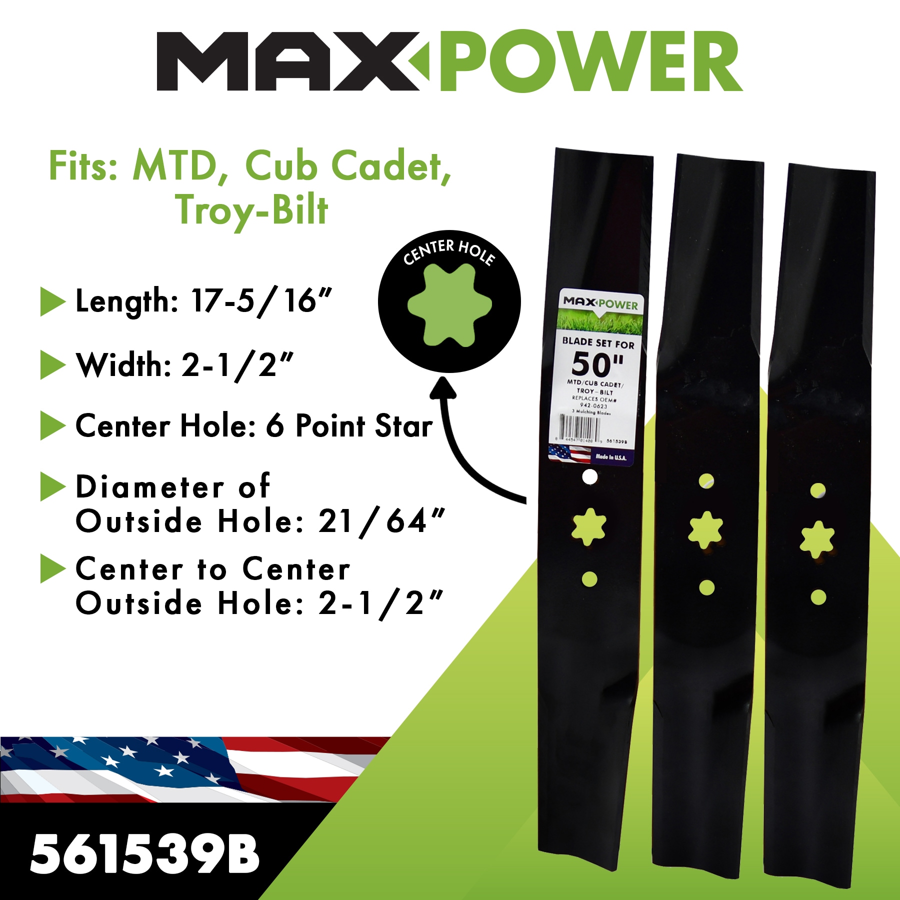 MaxPower 561381XB Ope-Mower-Blades - View #2