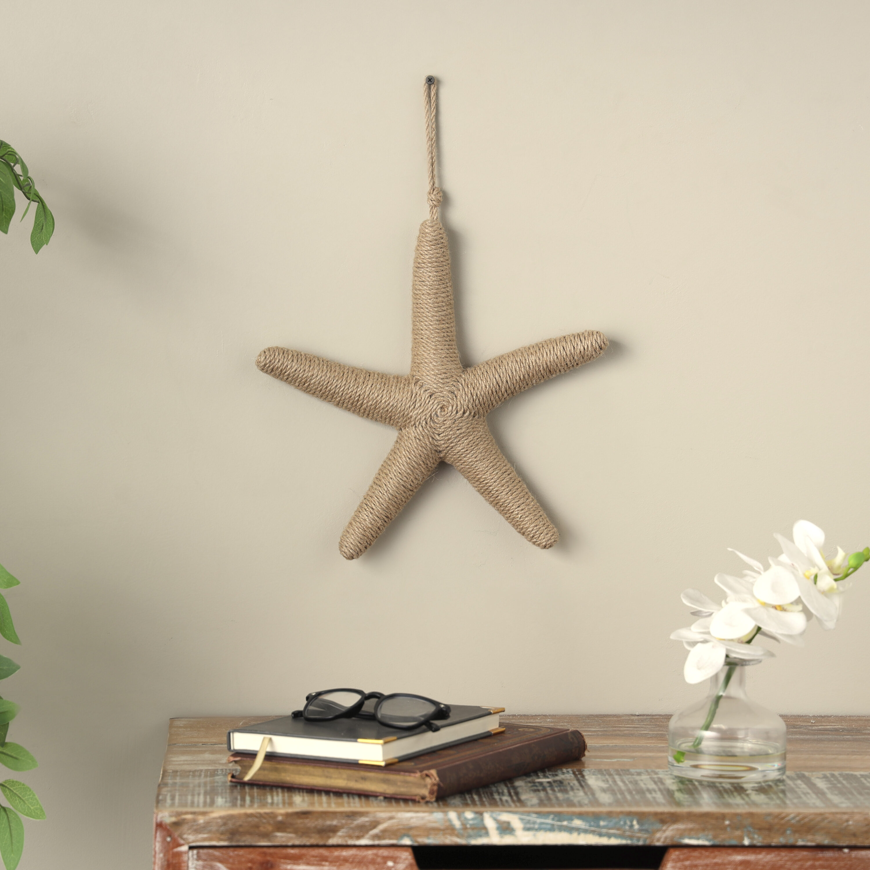 Grayson Lane 821964 12.5-Inches W x 12.5-Inches H Wood Starfish Animals Wall sculpture