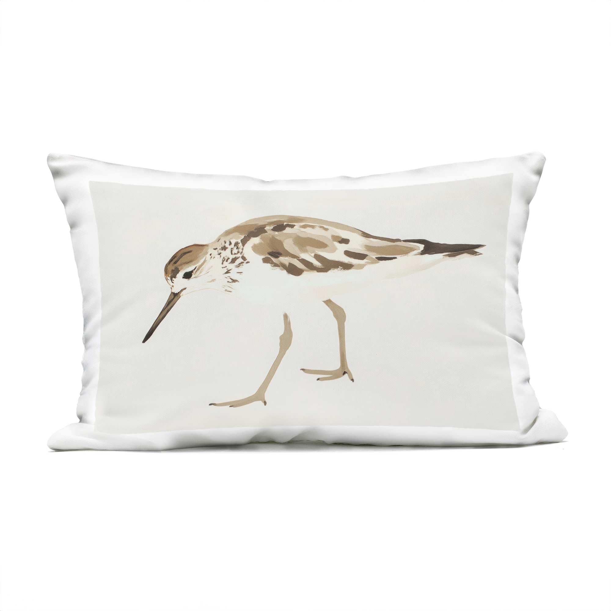 Stupell Industries PLQ-777-ORC-14X20 Sandpiper Shore Bird Minimalist Outdoor Printed Pillow design by Sisi and Seb 14 x 20