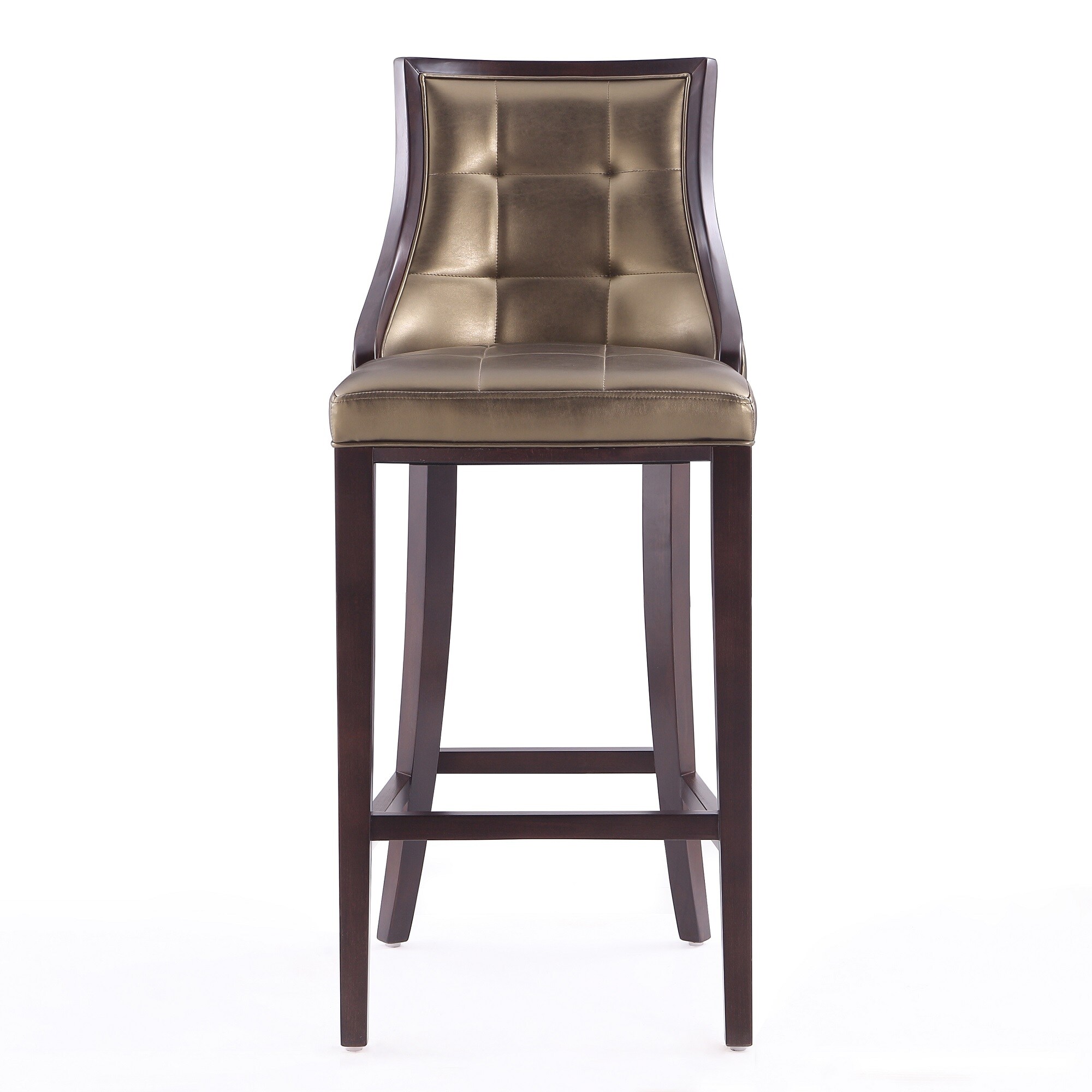 Fifth Avenue Bronze and Walnut Beech Wood Barstool