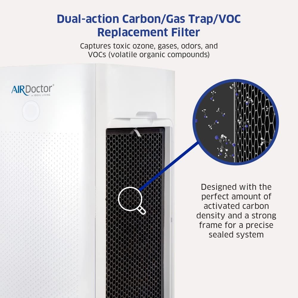 AirDoctor Universal Carbon Gas Trap VOC Filter with Pre-Filter, 2 Pack