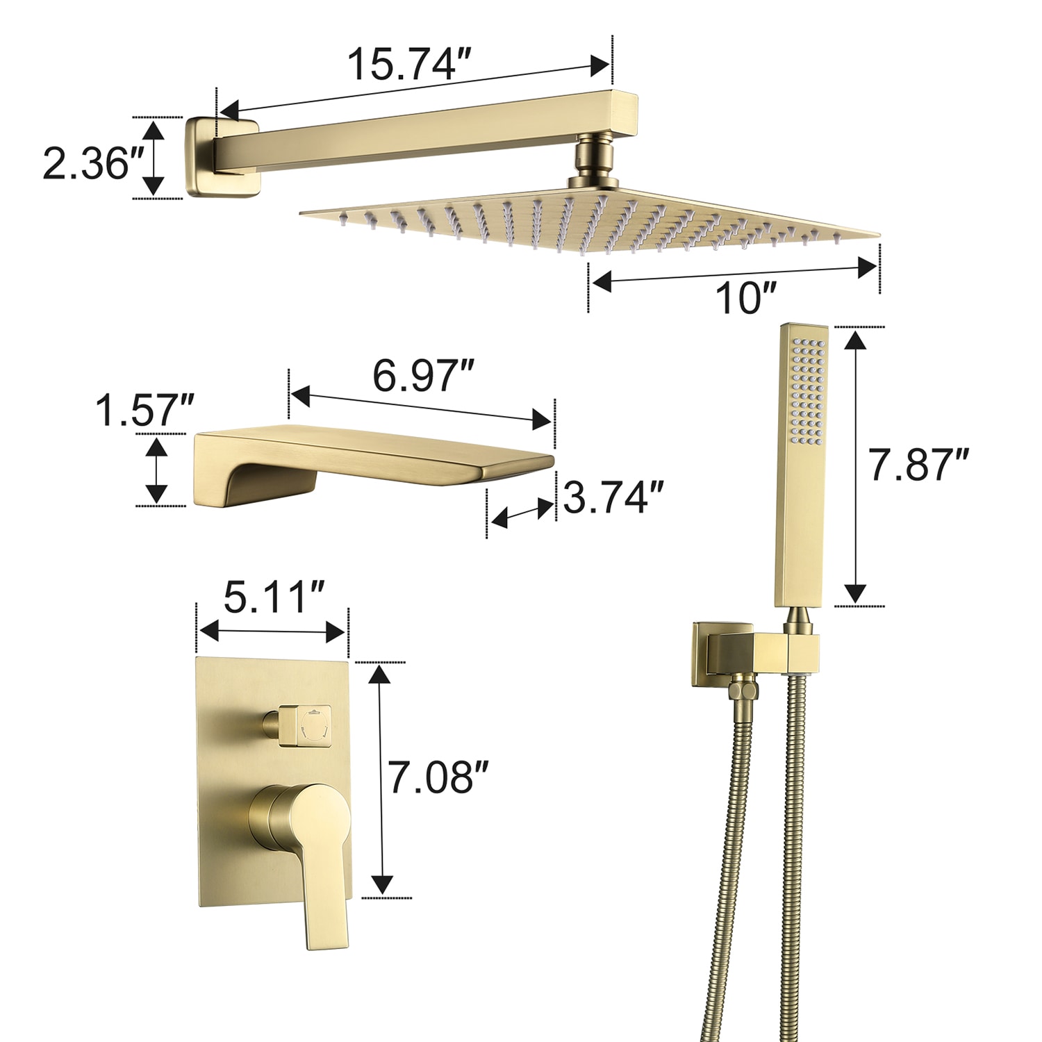 Cobbe SSF0110G Showerhead-Bar-Panels - View #6