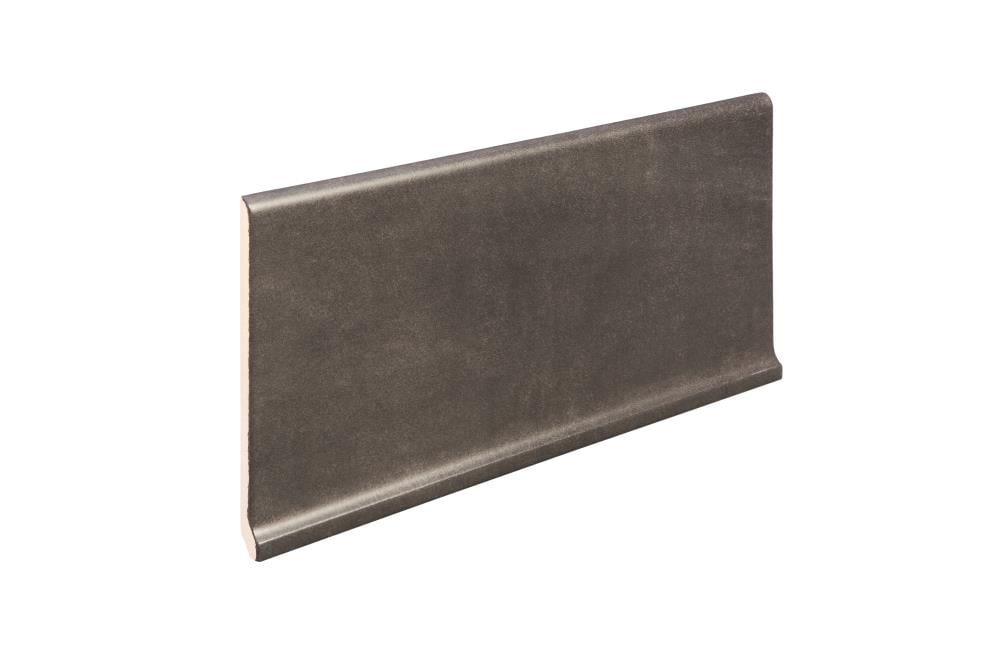 Emser F88COSMCH0613CB Cosmopolitan Charcoal Porcelain Cove Base Tile (6-in x 13-in)