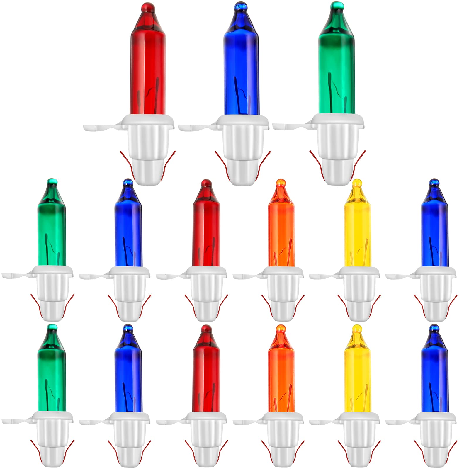 Vrbgify  500 Piece Christmas Mini Light Bulbs Colorful Replacement for String Lights Indoor Outdoor Decorations White Base Fits Most Sets