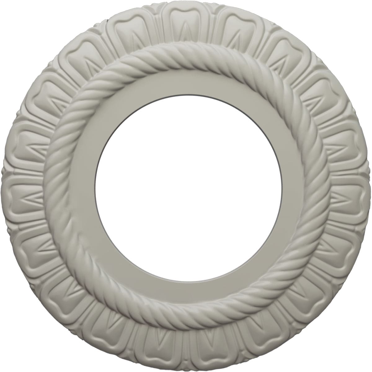 Ekena Millwork CM09CLPCF Claremont 9-in W x 9-in L Painted Pot Of Cream Polyurethane Whole Ceiling Medallion