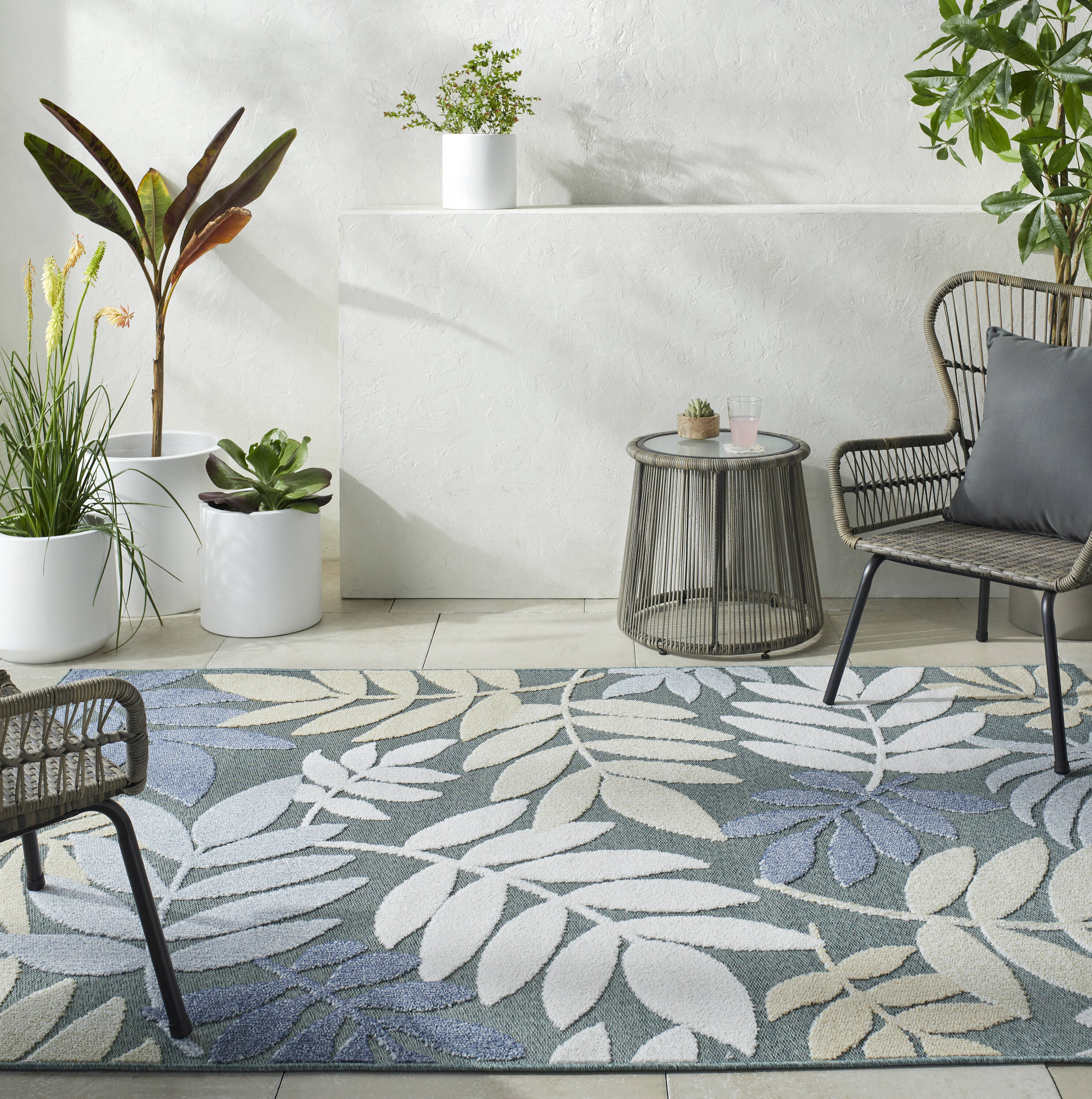 Livabliss LKD2308-23 Lakeside 2 x 3 (ft) Polypropylene Green Rectangular Indoor/Outdoor Coastal Area rug