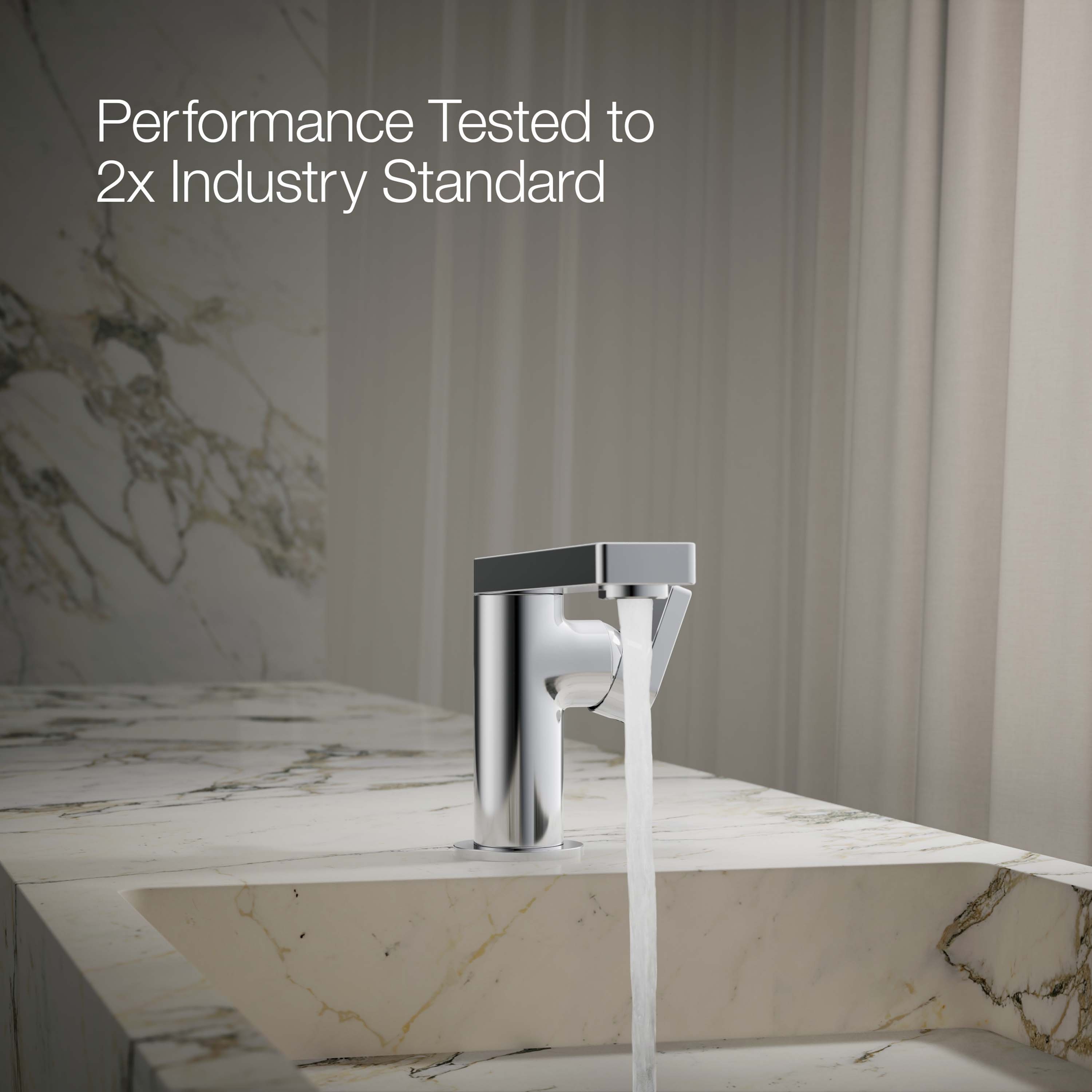 Composed Minimalist Polished Chrome Single-Handle Bathroom Faucet