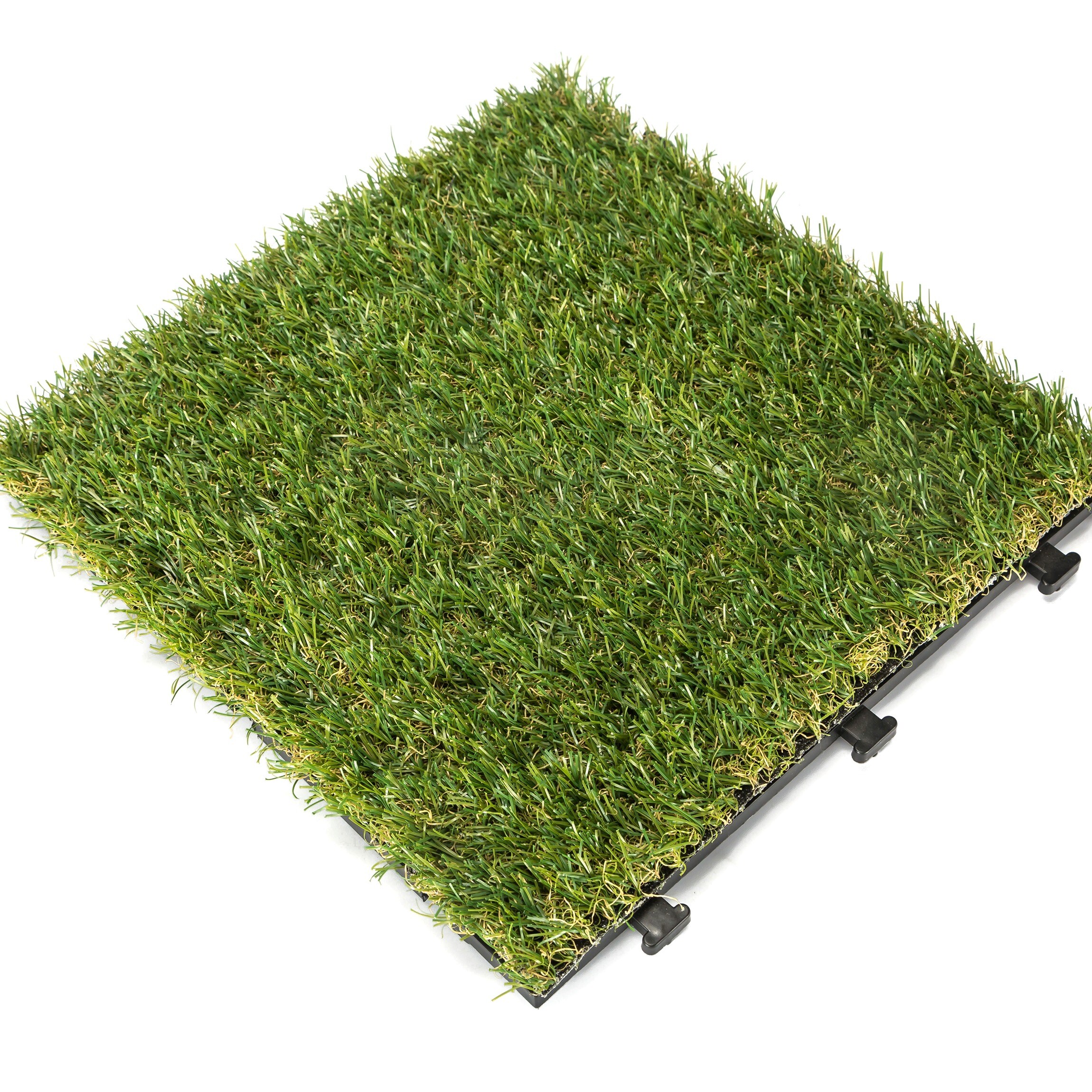 Courtyard Casual 12-in x 12-in 9-Pack Artificial Grass Prefinished PVC Deck Tile
