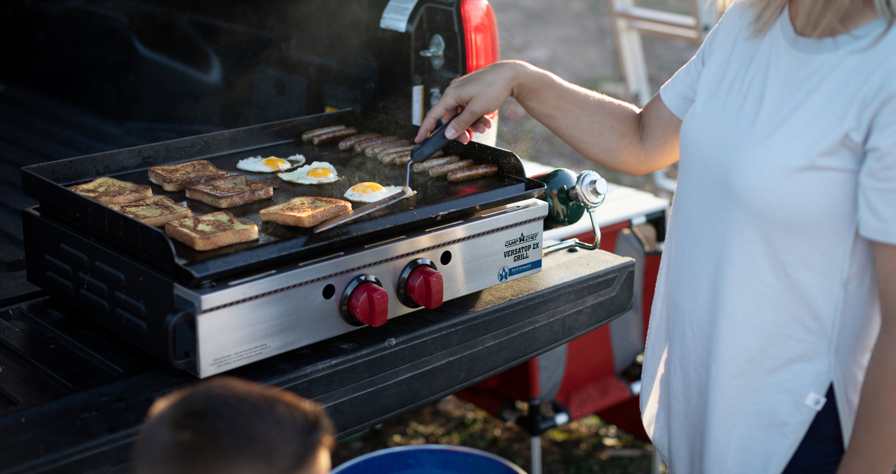 Camp Chef VersaTop 2X Two Burner Portable Flat Top Propane Gas Grill -  FTG400 : BBQGuys