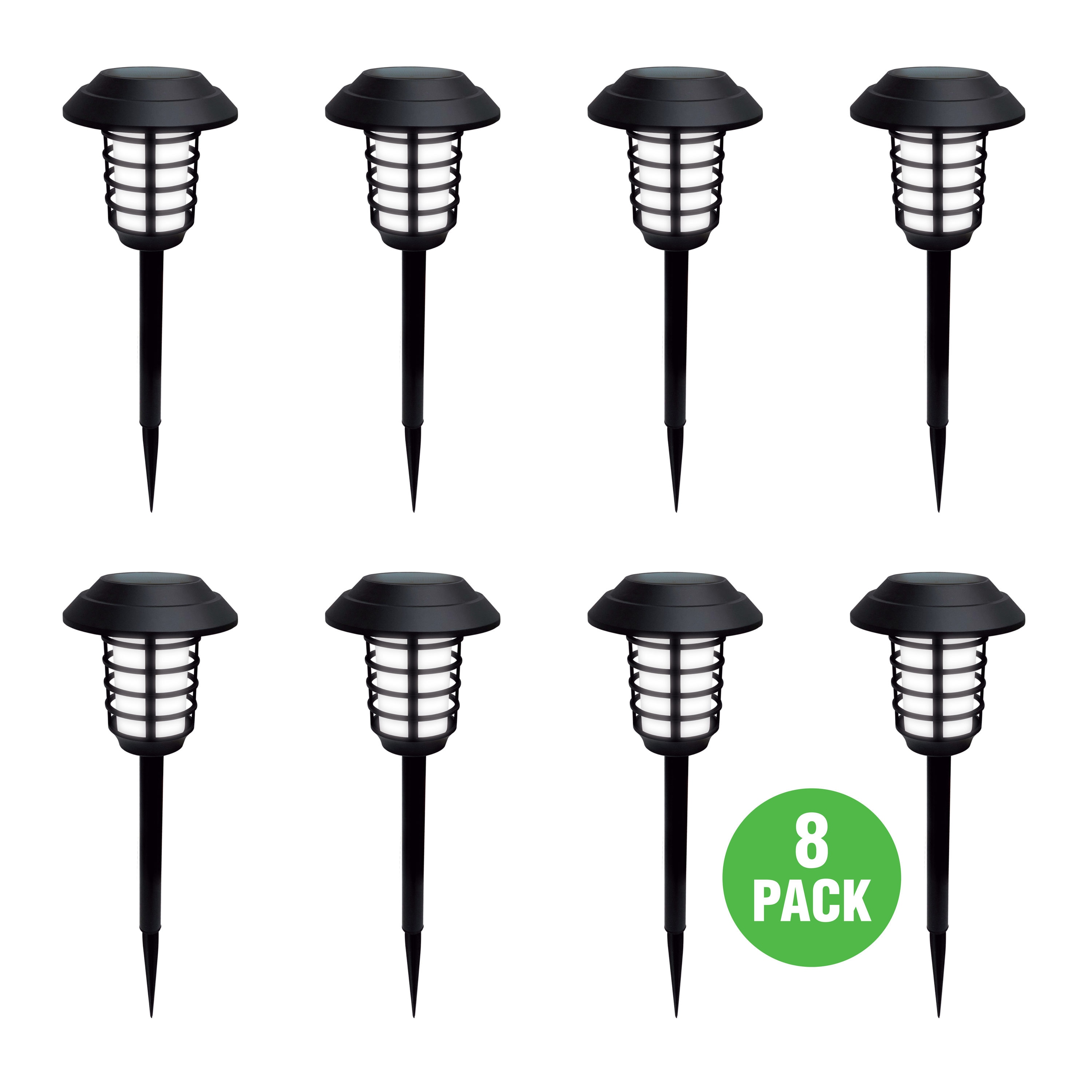 BELL + HOWELL 8-Pack Solar Pathway Lights 21-Lumen Black Solar LED Outdoor  Path Light (6000 K) in the Path Lights department at