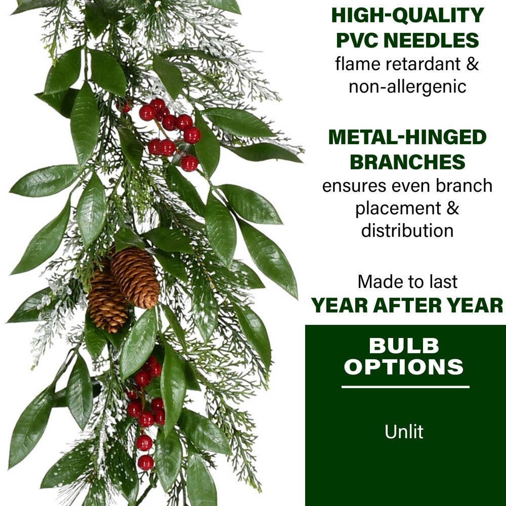 Fraser Hill Farm FF003CHGL-108-0GR Artificial-Christmas-Garland - View #4
