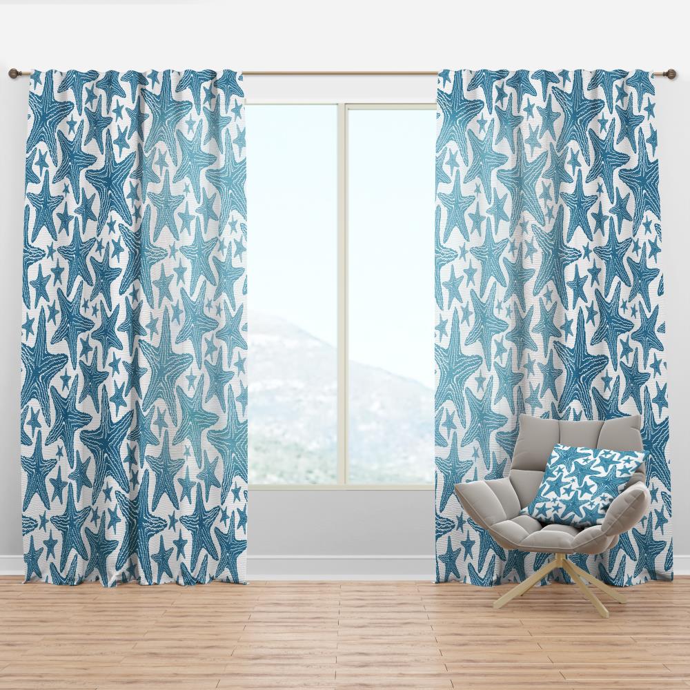 Designart CTN18592-52-95 95-in Blue Room darkening Thermal lined Rod pocket Single curtain panel