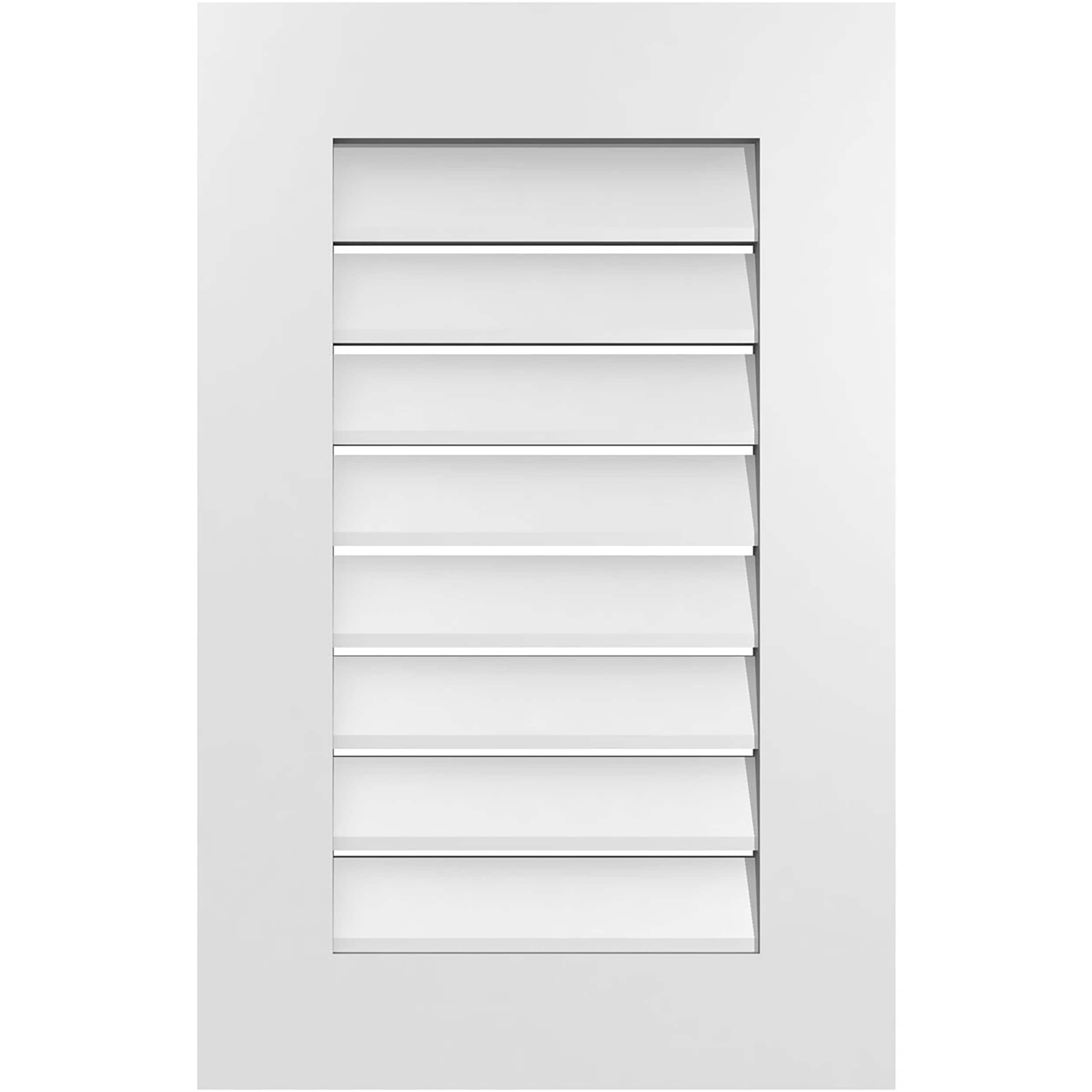 Ekena Millwork GVPVE18X2801SF 18-Inches x 28-Inches Off-white Rectangle PVC Gable Louver Vent