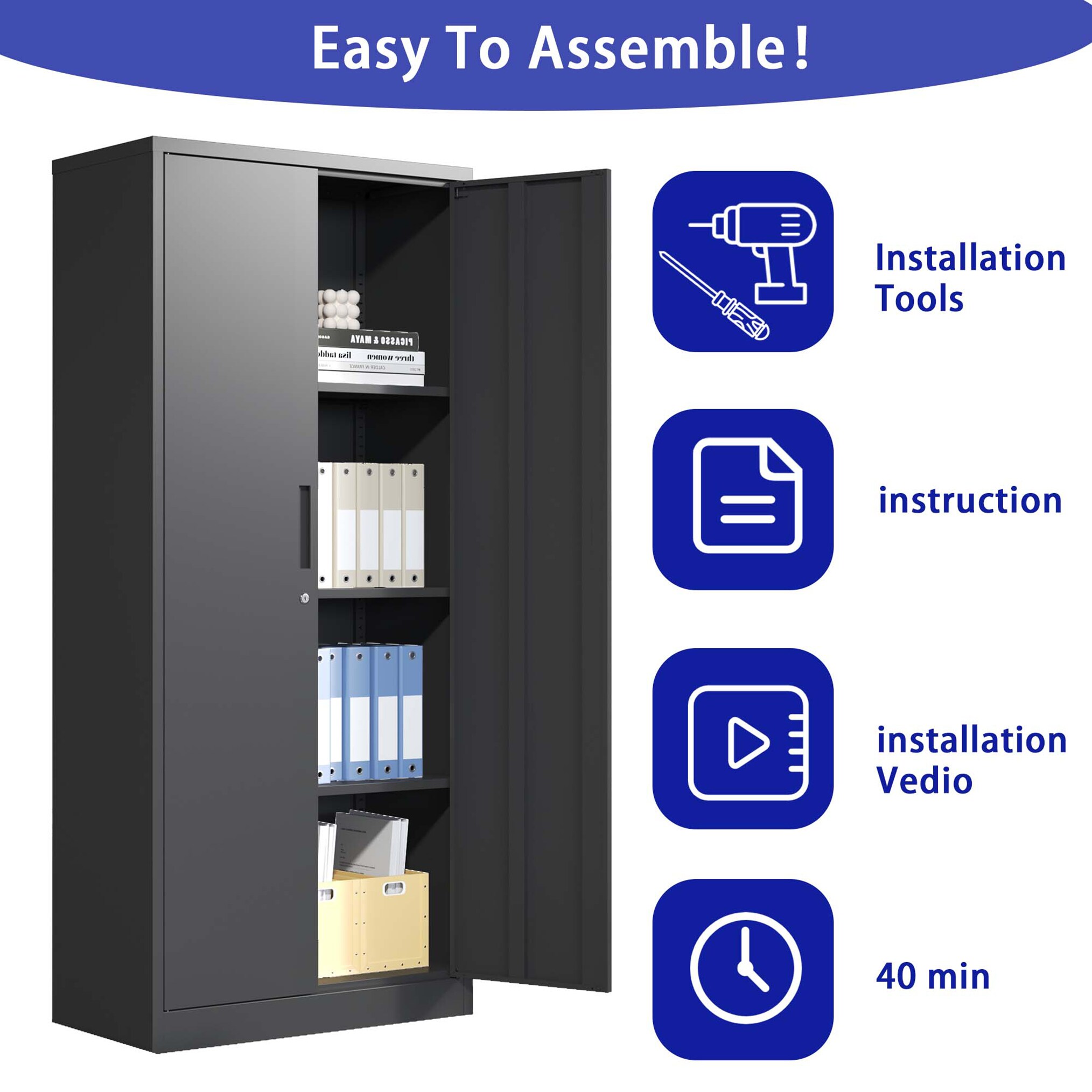 Kahomvis MAKE-QPO2-545 Storage-Cabinets - View #4