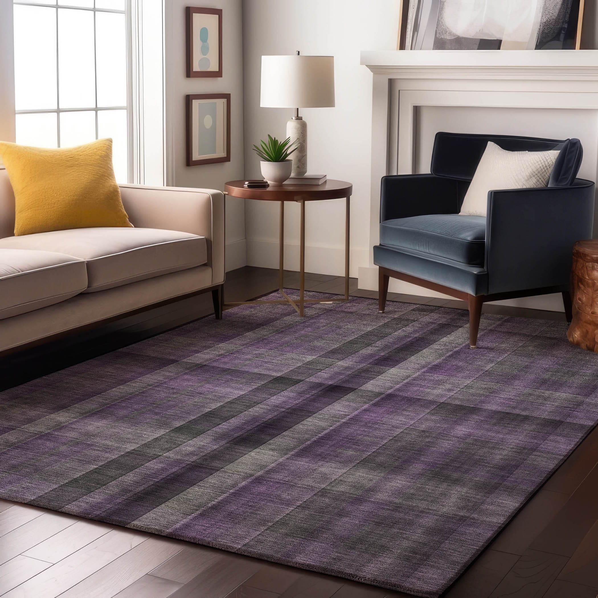 Addison Rugs AMF551BR5X8 Mayfield AMF551BR 5 x 7 (ft) Loomed Polyester Brown Rectangular Indoor Geometric Machine washable Area rug