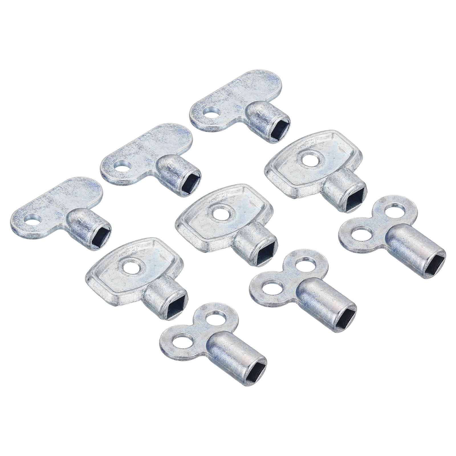 PATIKIL Radiator Valve Keys Set 9pcs Zinc Alloy Square Socket Vent Air Valve Key Wrench Plumbing Bleeder Tool for Radiator Heater Faucet Silver #S26031700UX5985