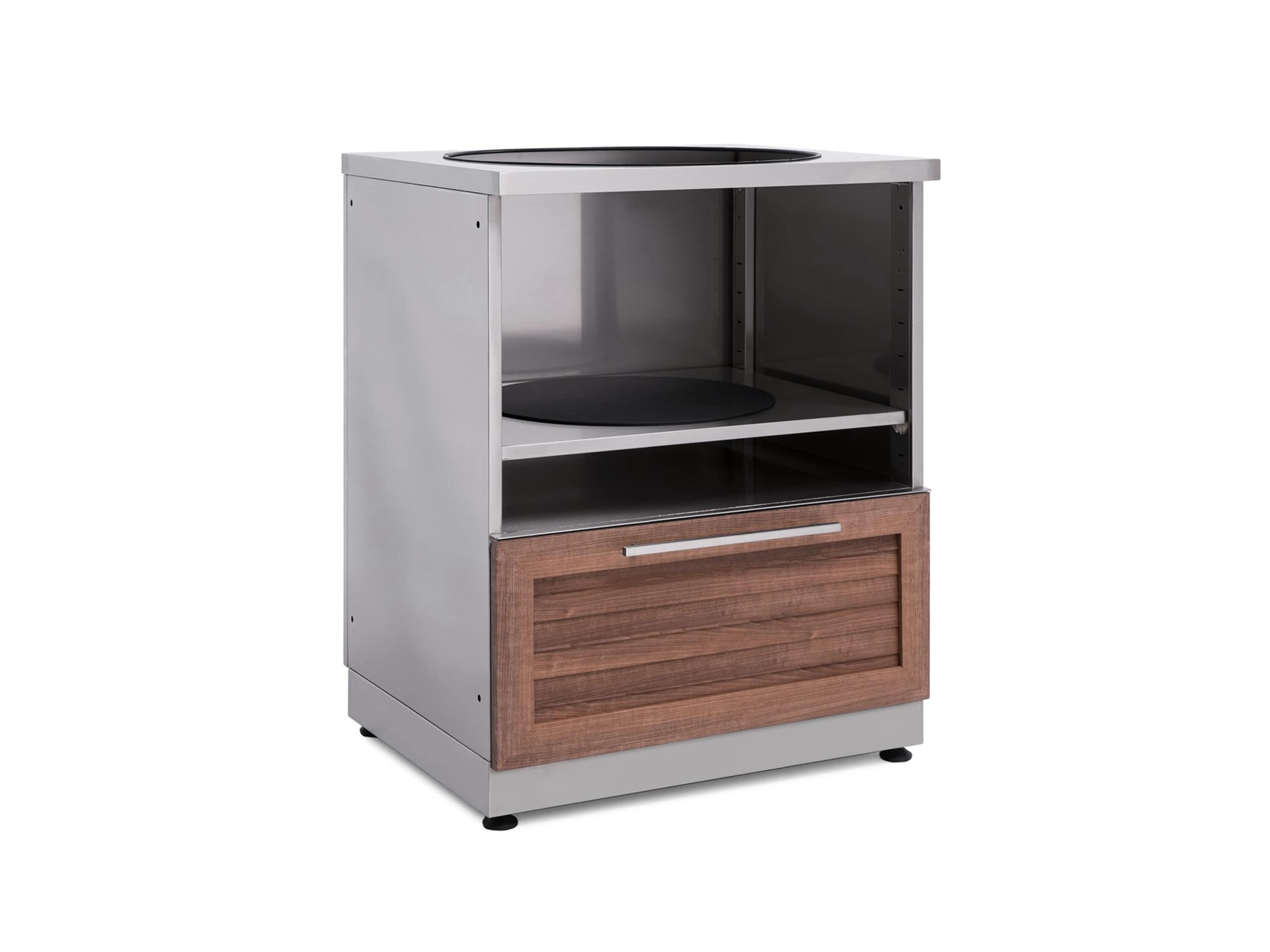 NewAge Products 70106 Classic Stainless Steel Grove 28-in W x 24-in D x 35.5-in H Modular Outdoor Kitchen Kamado grill cabinet