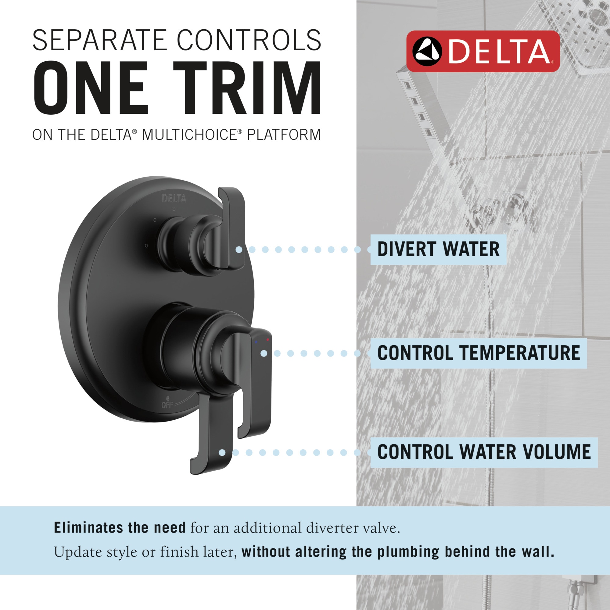 Delta T27889-BL Bath-Shower-Facc - View #3