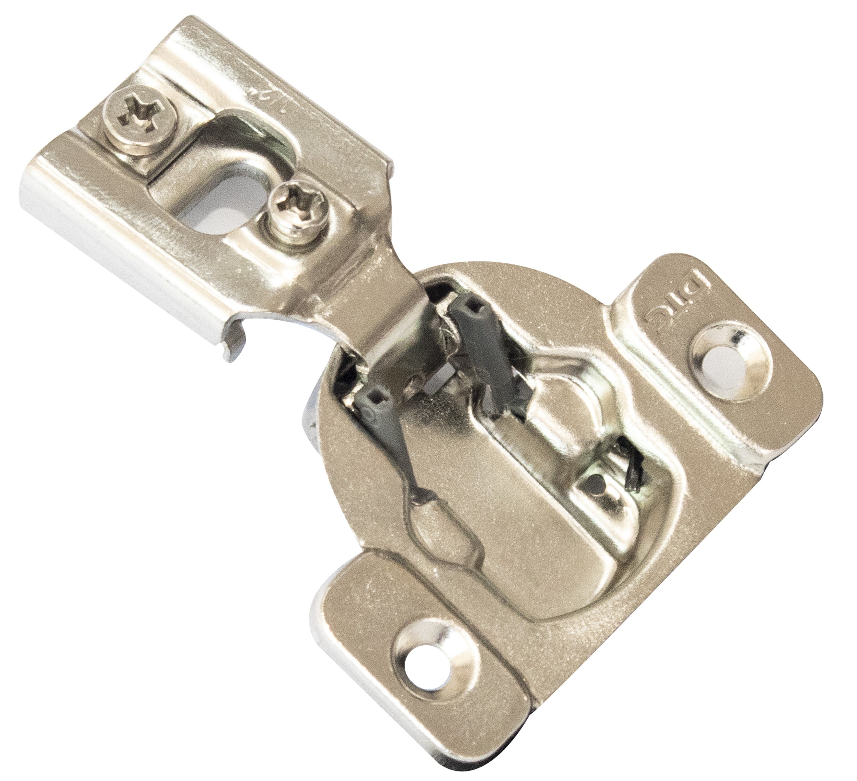 RELIABILT H8E055-08 105-Degree 1/2-in Overlay Concealed Concealed Self-Closing Nickel plated Cabinet Hinge , 4 Pairs ( 8 -Pieces)