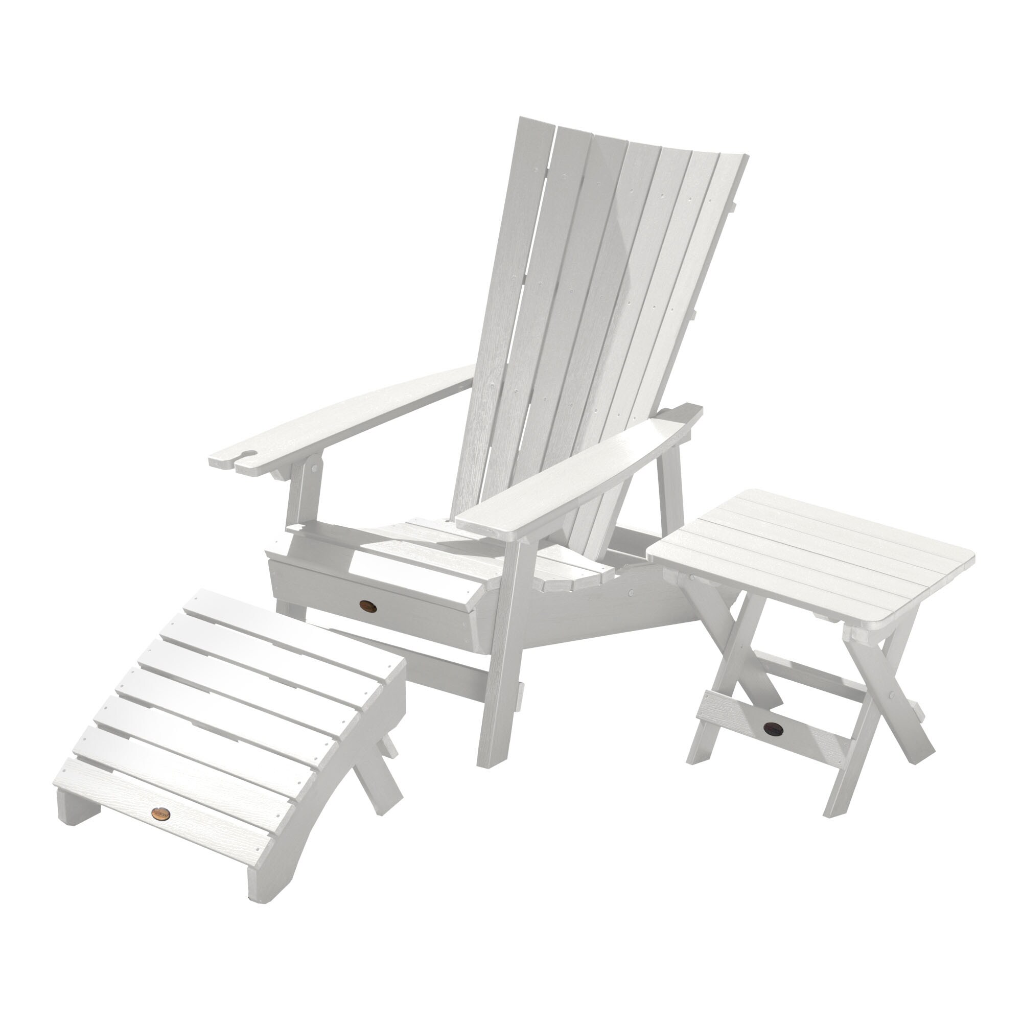 highwood AD-KITADRI4-WHE The Adirondack 3-Piece Patio Conversation Set
