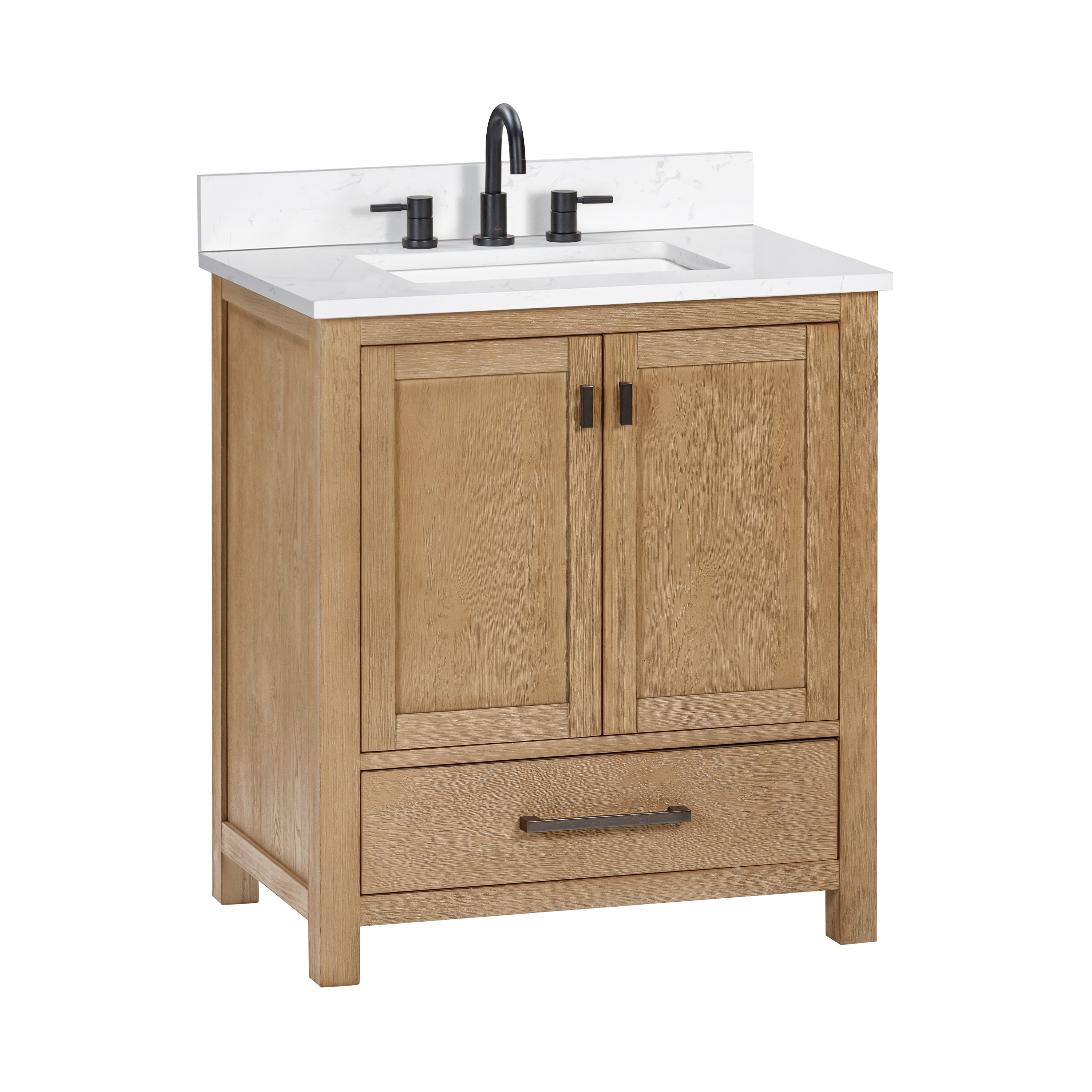 Avanity 31-in Brushed Oak Undermount Single Sink Bathroom Vanity with ...