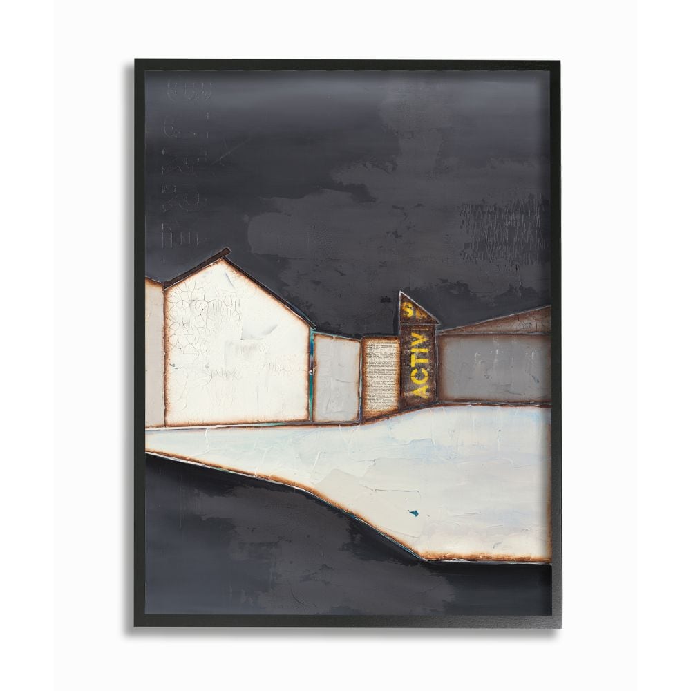Ebony Framed Abstract Landscape Canvas for Kids Nursery, 24 x 30