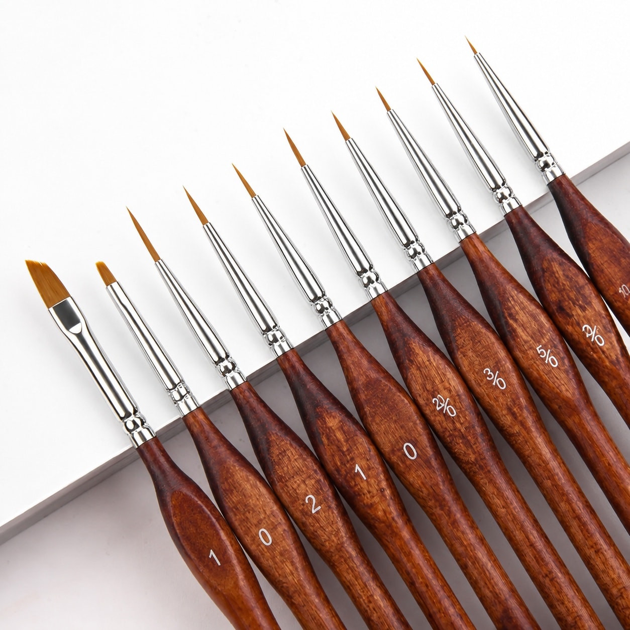 Linder Group Inc Miniature model detail paint brush Set 10 pcs fine tip nylon hair for acrylic oil watercolor and paint by number figurines and hobby crafts #L3SV3ENS