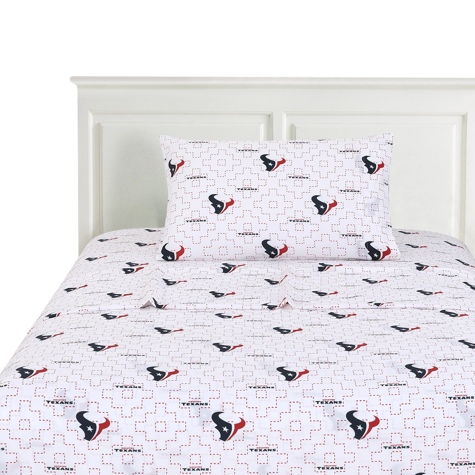 Cathay Sports Houston Texans Scatter Twin 3-Piece Sheet Set