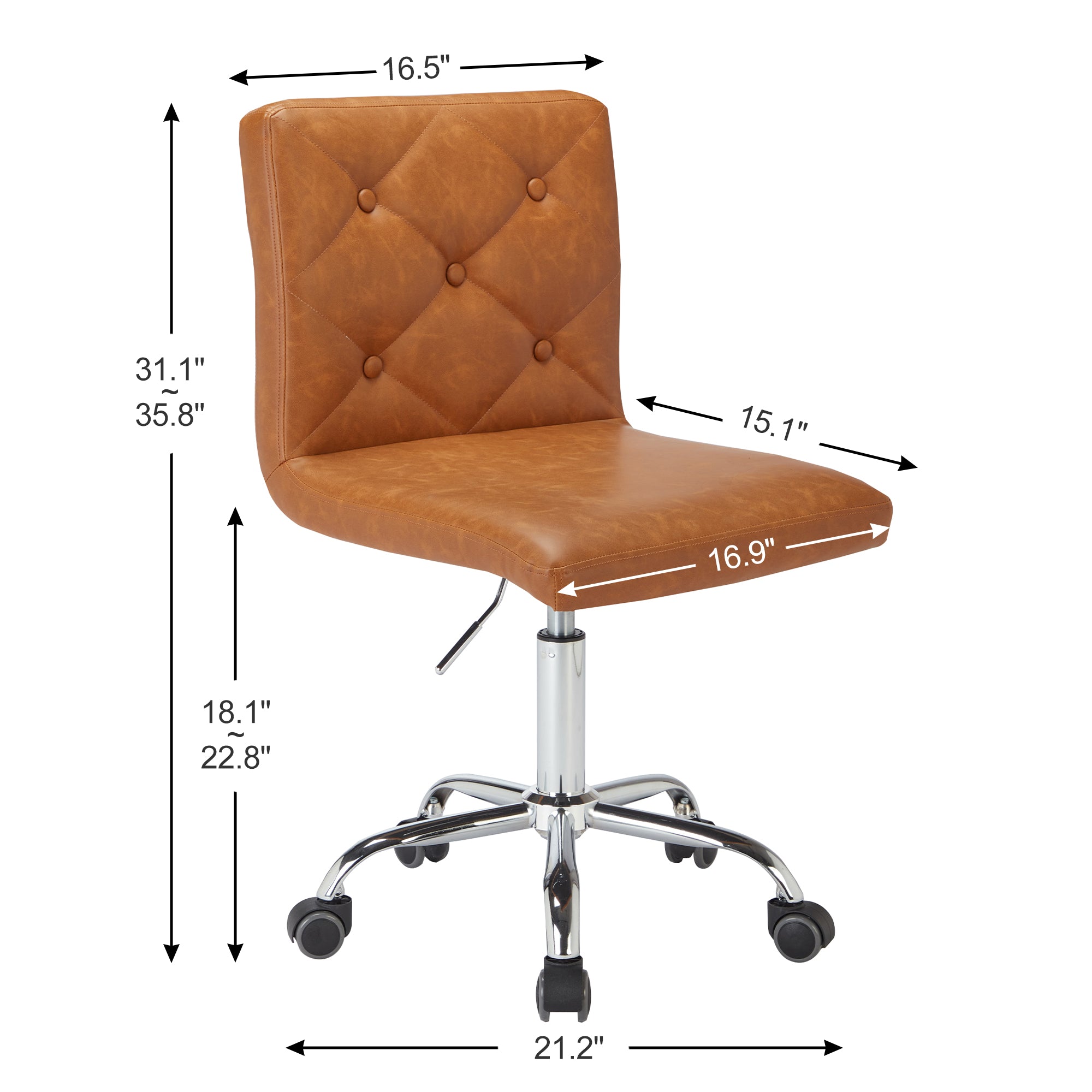 Vecelo LOE-OC05-BRN Office-Chairs - View #3